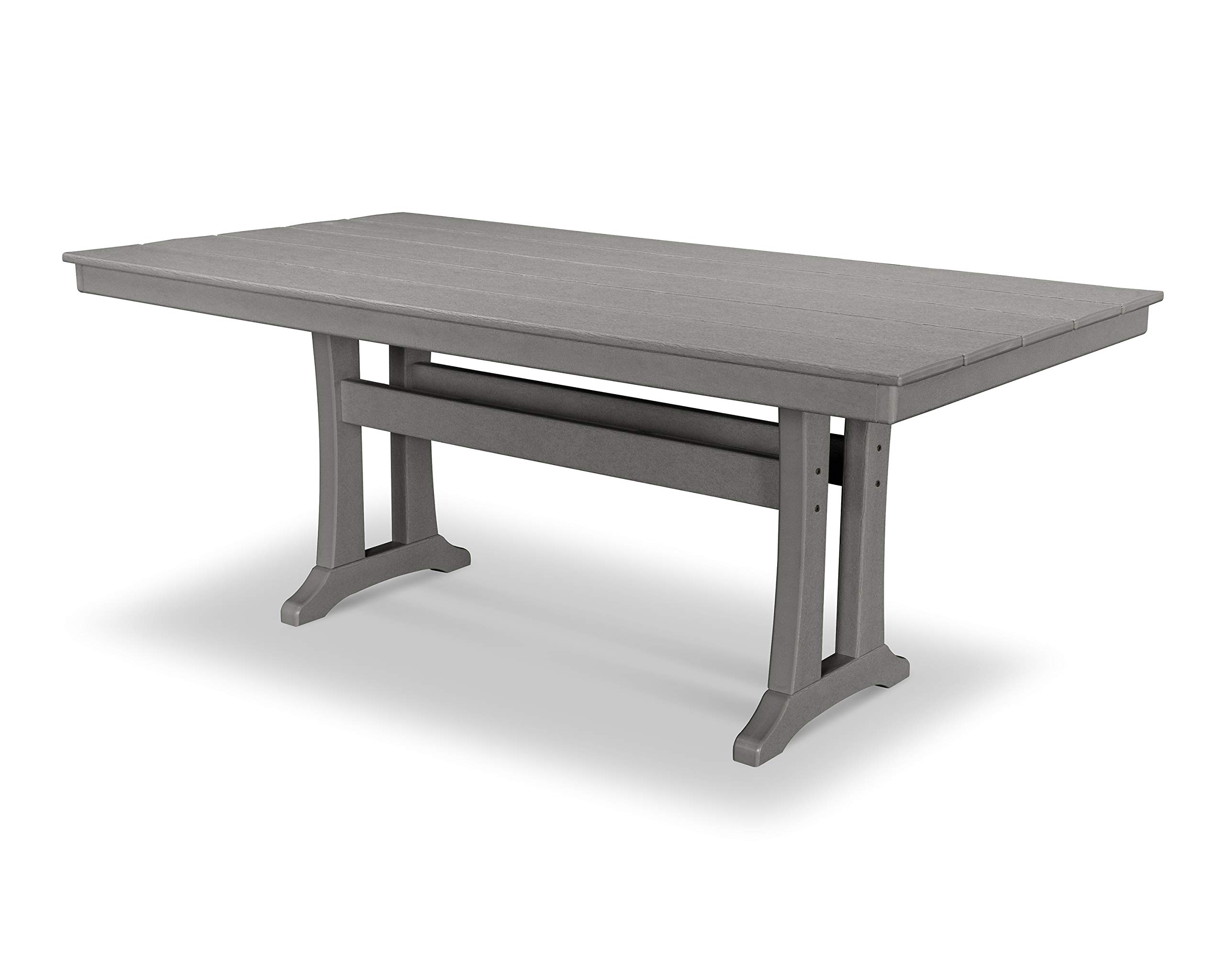 POLYWOOD® Outdoor Dining Table - Slate Grey, Weather-Resistant & Durable - Perfect for Patio, Garden, or Poolside Gatherings