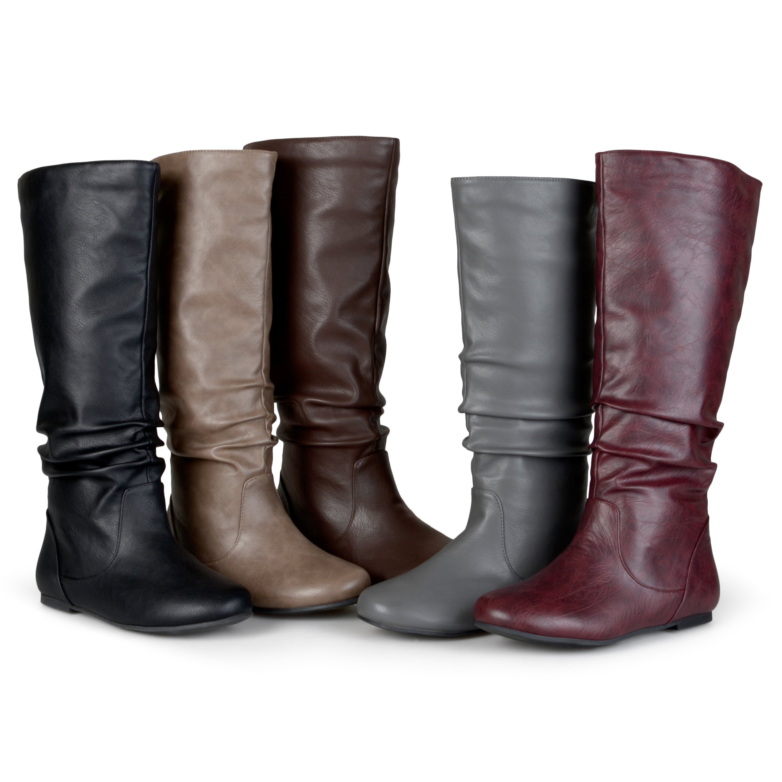 Journee Women's Jayne Round Toe Riding Boots - Comfortable Knee-High Equestrian Boots for Horseback Riding & Casual Wear