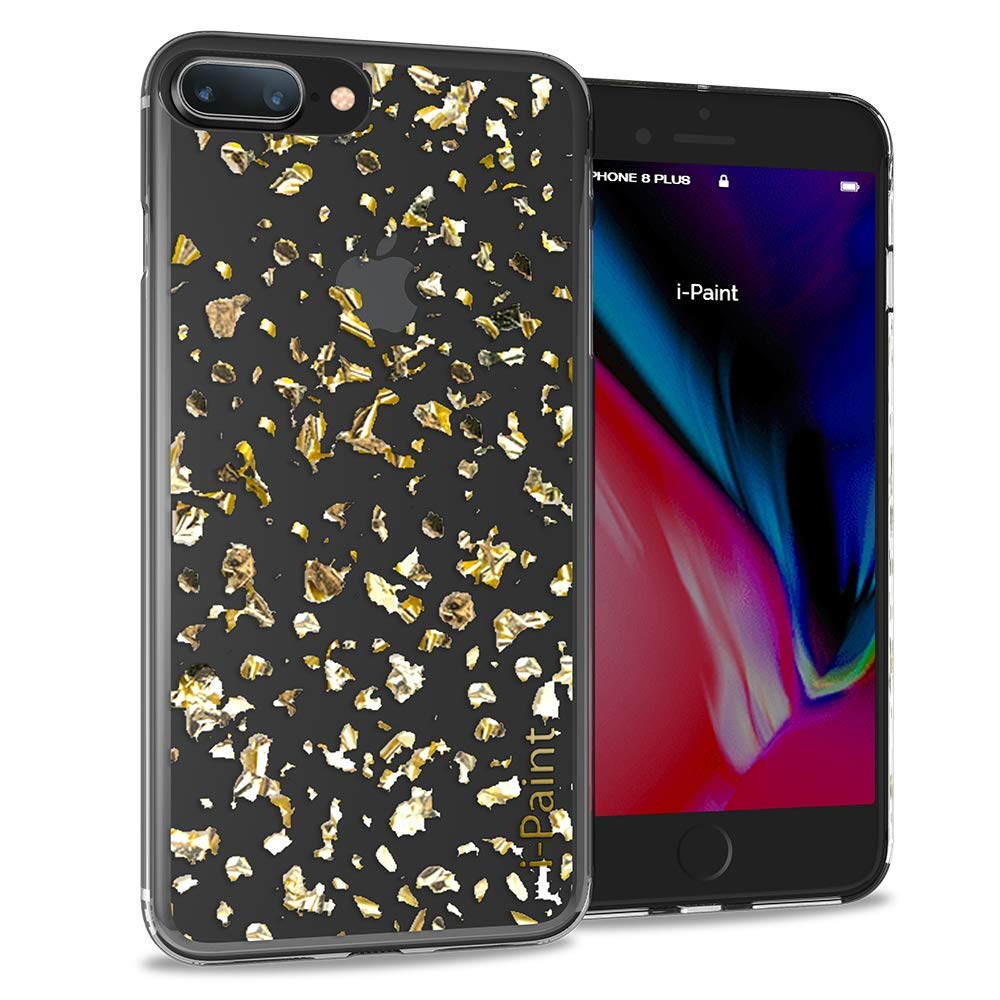 Shockproof Glitter Phone Case for iPhone 7/8 Plus - Sparkly Gold Protective Cover | Perfect for Everyday Use, Parties & Gift Giving