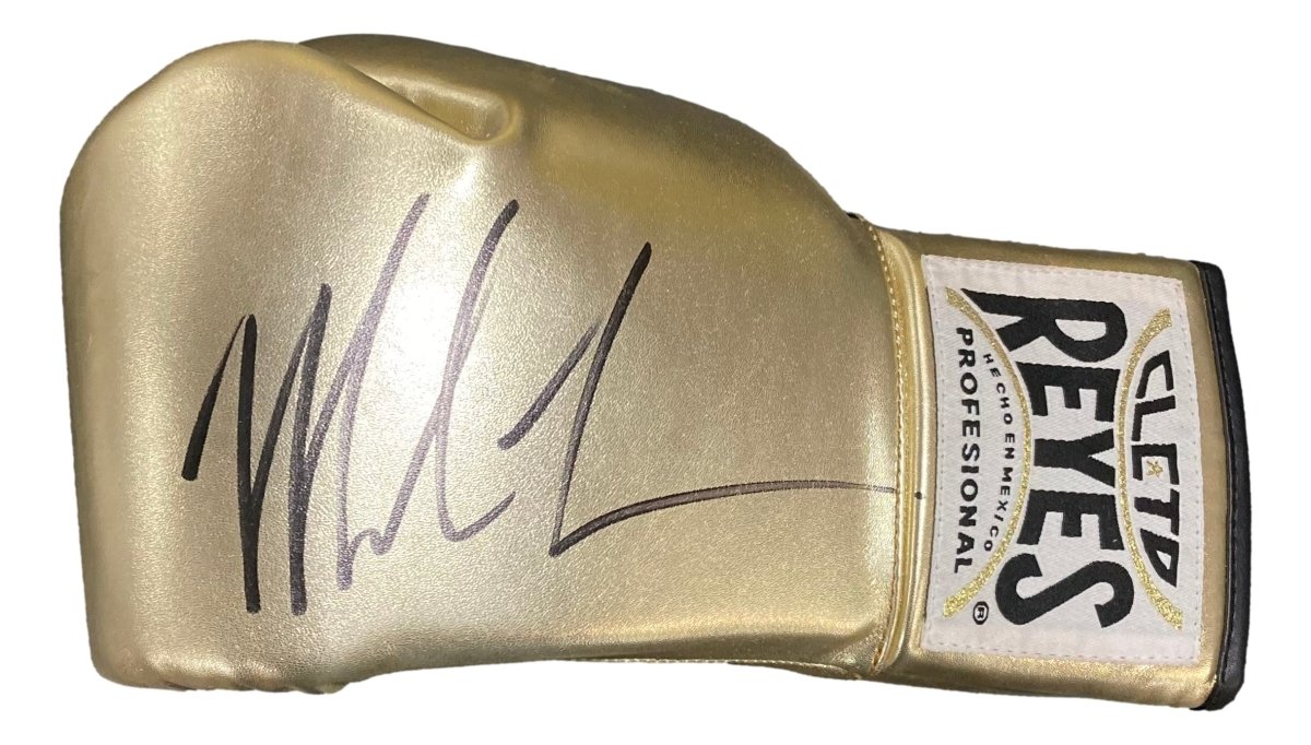Mike Tyson Autographed Left Hand Gold Cleto Reyes Boxing Glove with JSA ITP Certificate - Perfect for Boxing Collectors, Sports Memorabilia Displays & Fan Gifts