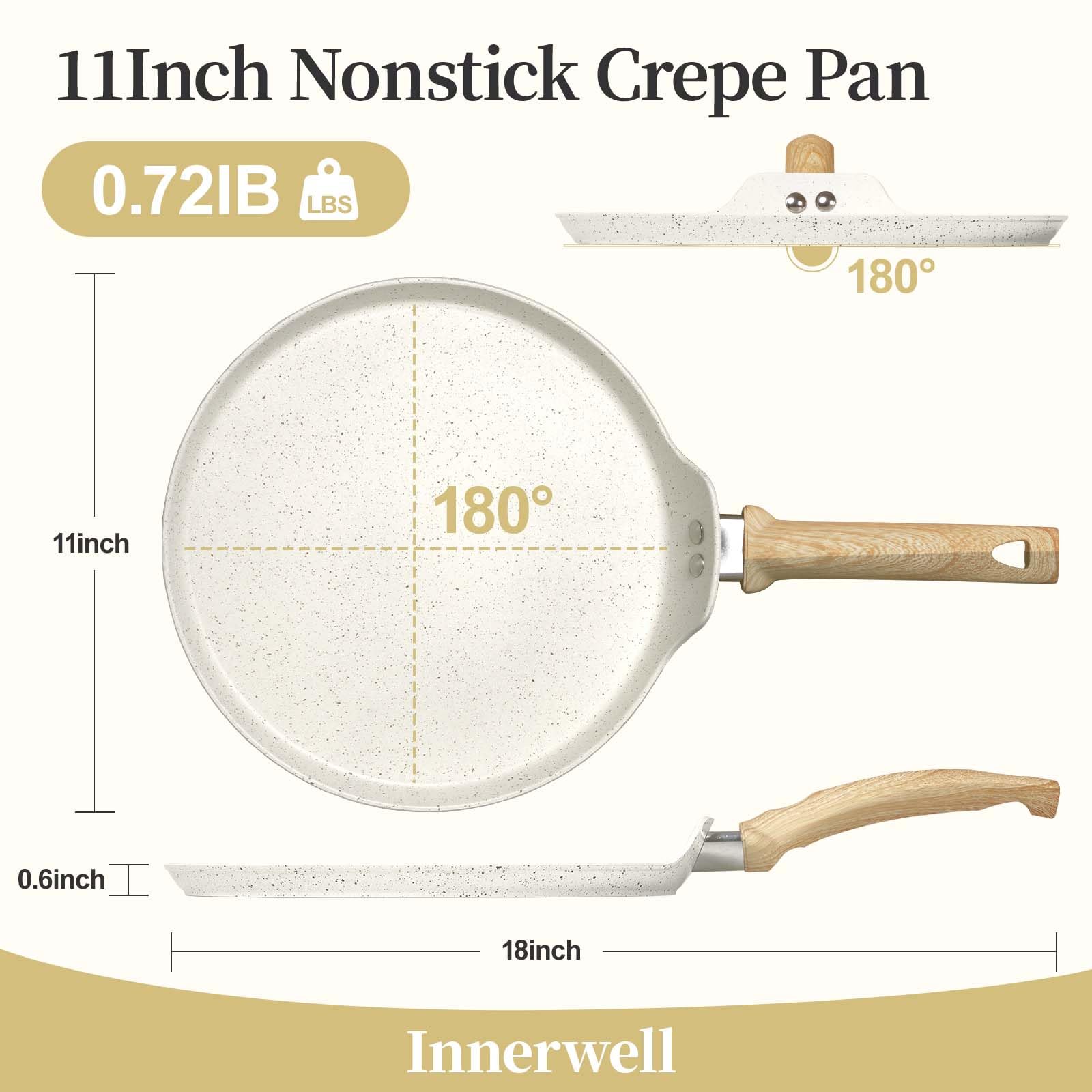 **10 Inch Nonstick Crepe Pan - Granite Coated Flat Skillet for Dosa, Tawa, Tortilla & Pancakes | Induction Compatible, PFOA Free, Stay-Cool Handle | Perfect for Roti, Chapatis & Breakfast Cooking**