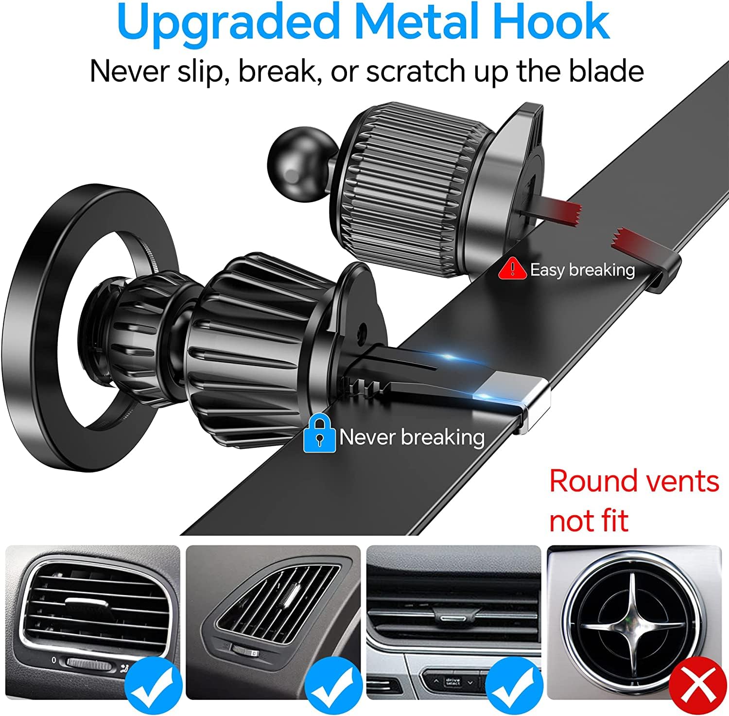 Magnetic Car Phone Holder with Magsafe - 360° Strong Mount for iPhone 16/15/14/13/12 - Perfect for Driving & Commuting