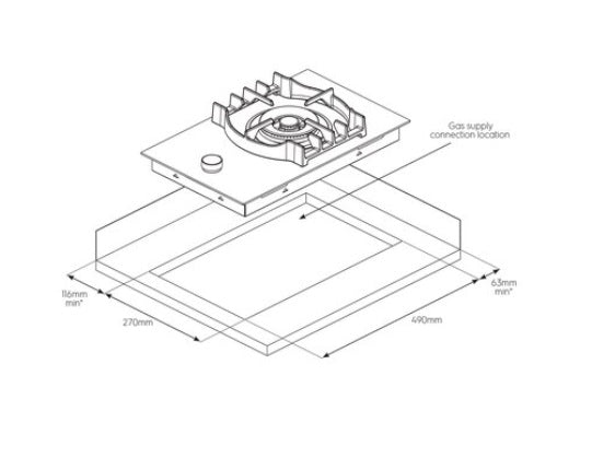 Electrolux EGC3310NVK 30cm Single Burner Domino Gas Hob - LPG & Natural Gas Compatible - Perfect for Small Kitchens, RVs & Outdoor Cooking