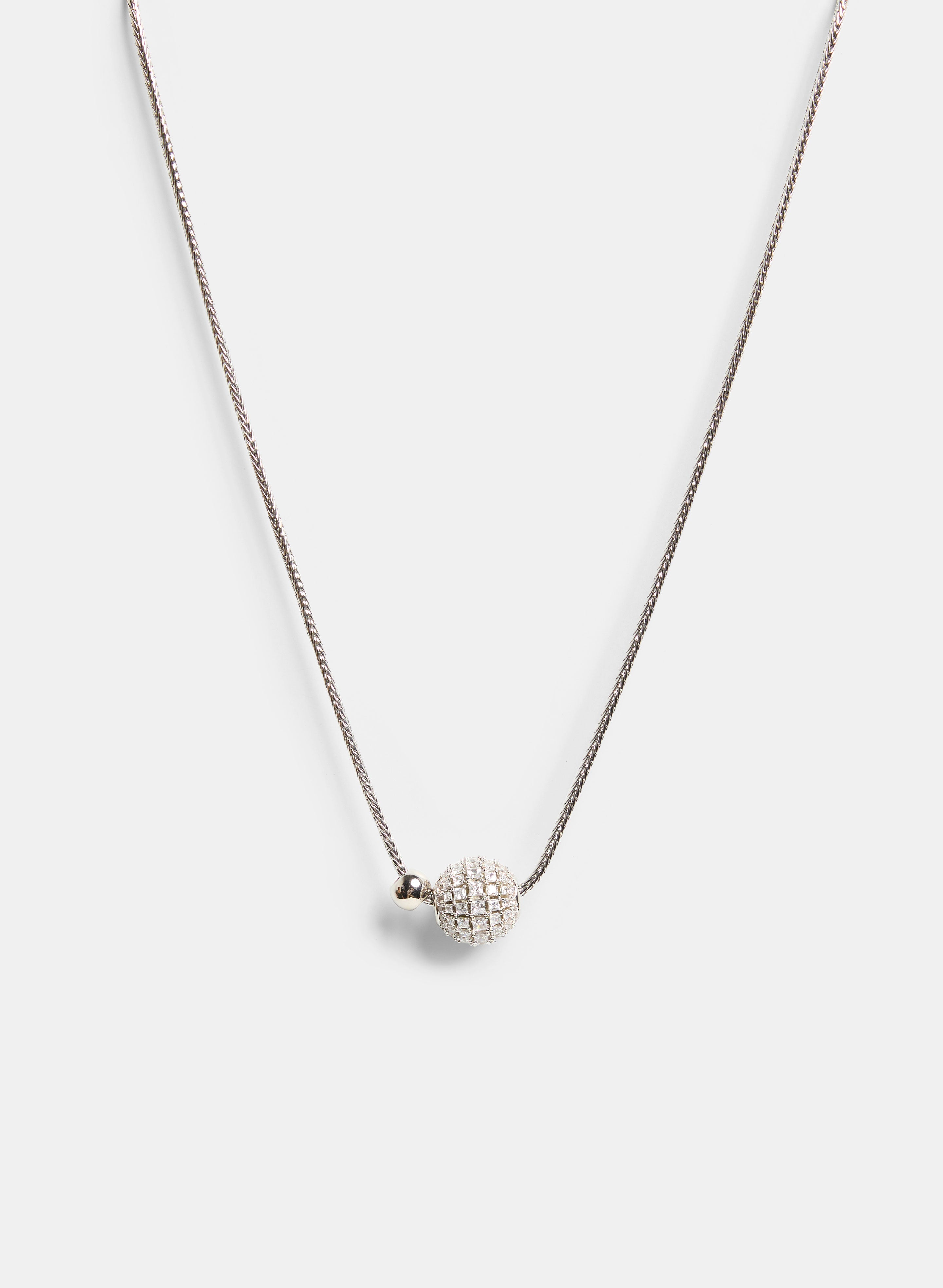 Elegant Cubic Zirconia Ball Pendant Necklace - 925 Sterling Silver Jewelry for Women - Perfect for Parties, Weddings & Everyday Wear
