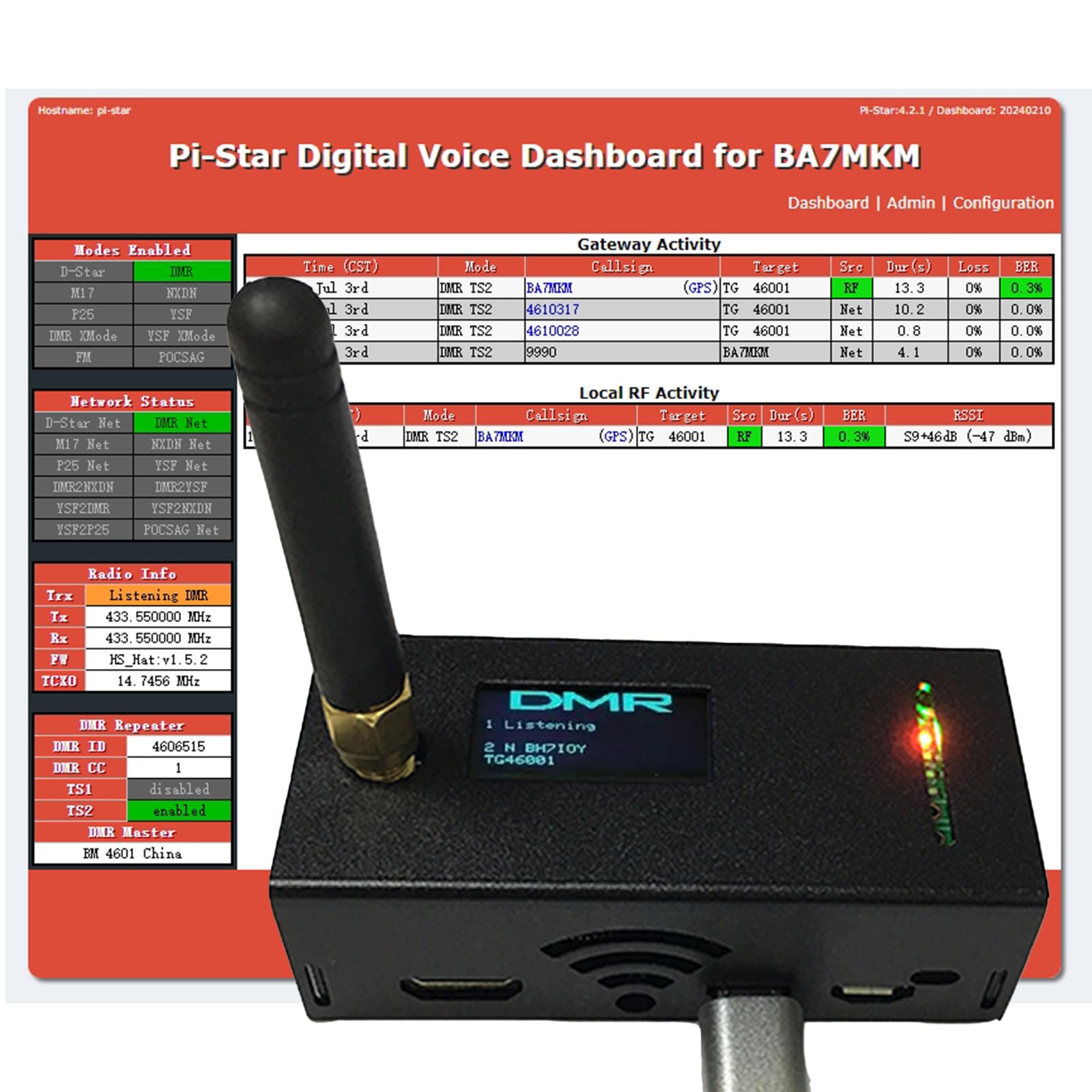 Upgraded MMDVM Hotspot Digital Voice Modem with OLED Display & WiFi - Supports P25, DMR, YSF - Compatible with Raspberry Pi Zero - Perfect for Amateur Radio, Emergency Communication & Digital Voice Networks