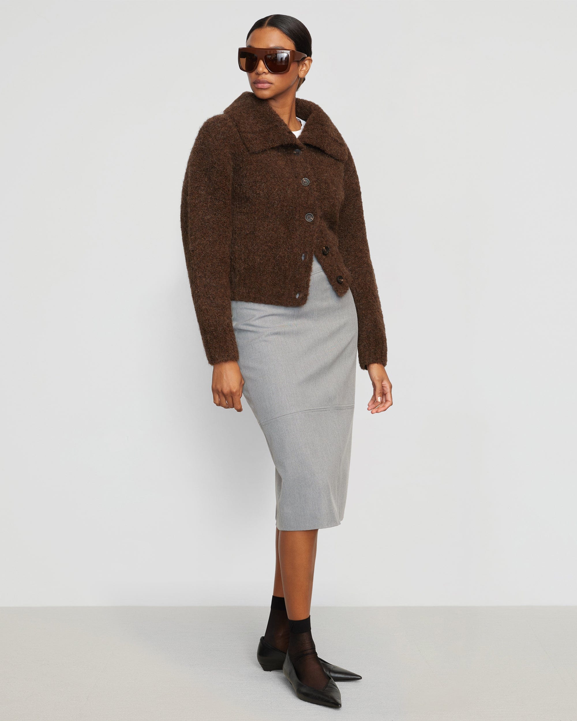 Cozy Sacha Fuzzy Alpaca Wool Cardigan Sweater for Women - Soft Winter Warm Pullover - Perfect for Casual Outfits & Coffee Dates
