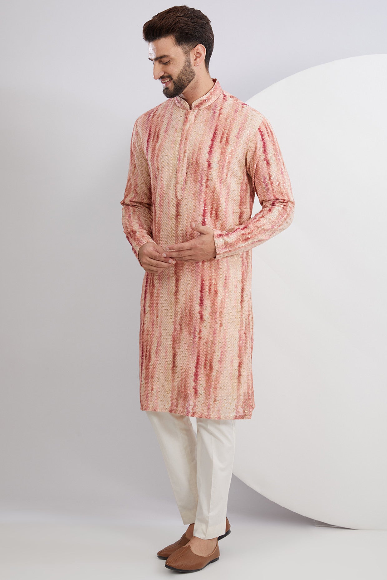 Stylish Pink and White Embroidered Kurta for Women | Traditional Indian Tunic Top | Perfect for Festivals, Weddings & Casual Wear
