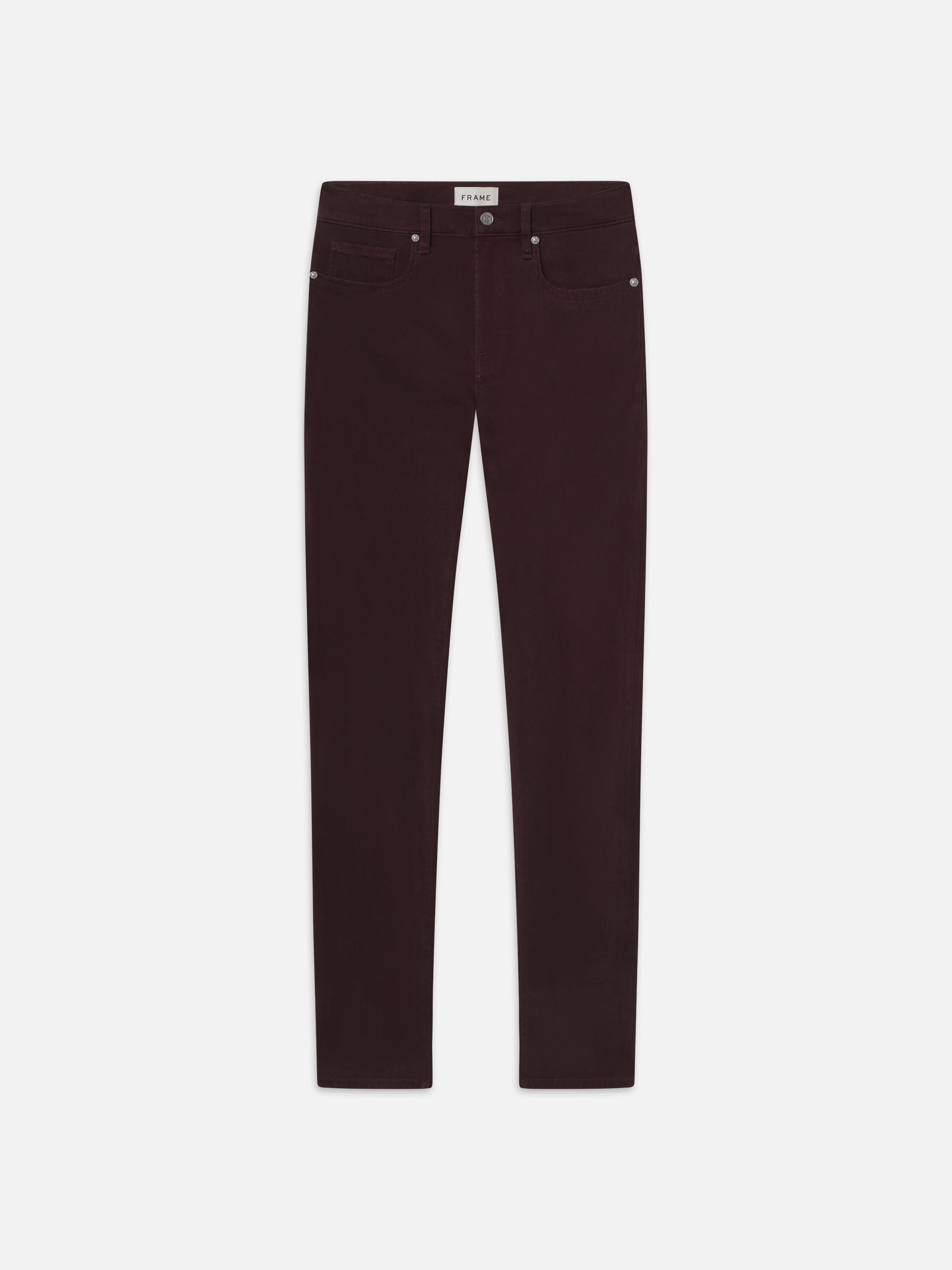 L'Homme Slim Brushed Twill Wine Red Men's Dress Pants - Perfect for Business Casual, Office Wear & Formal Occasions