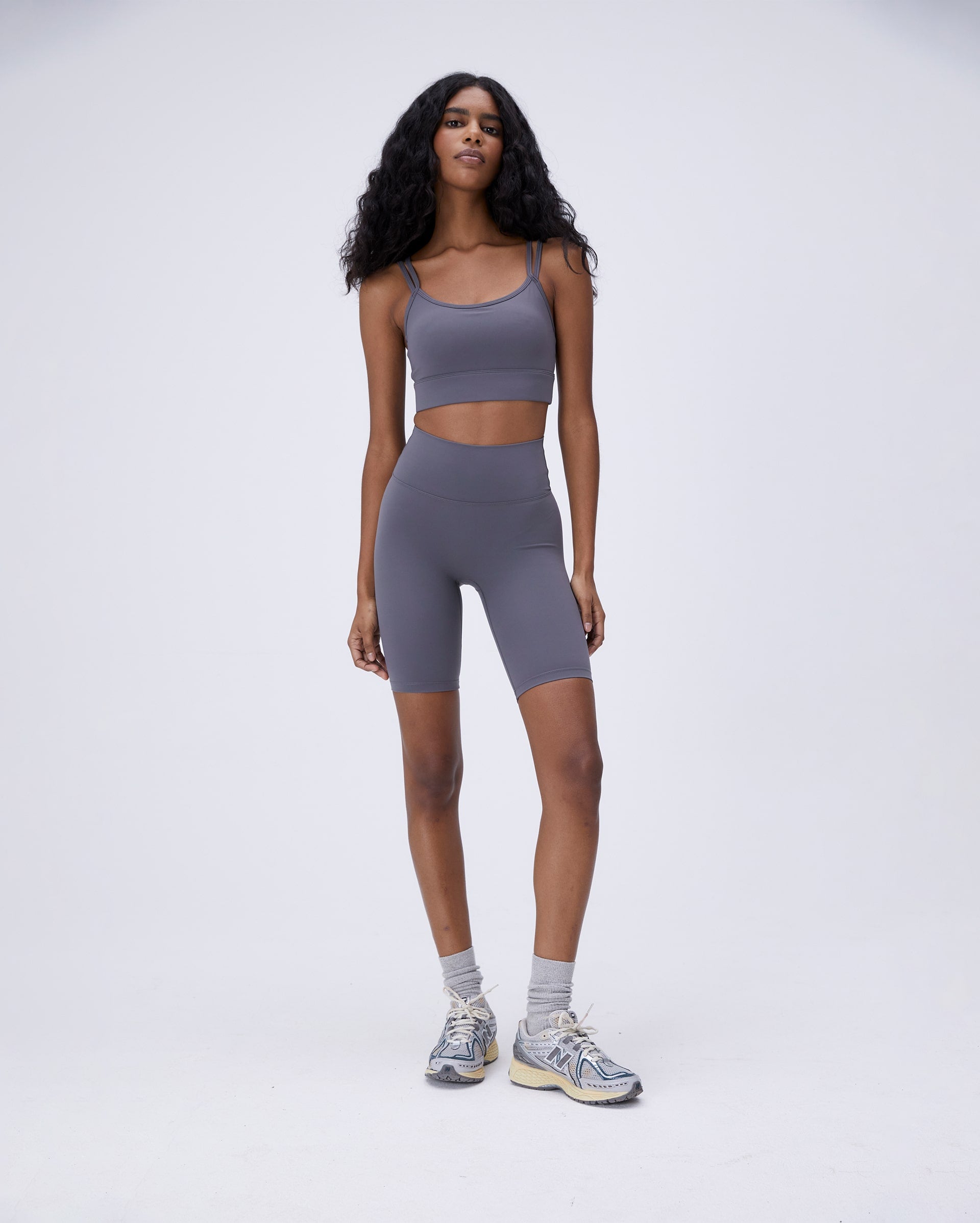 Premium High-Waisted Bike Shorts for Women - Dark Grey - Moisture-Wicking & Breathable Workout Shorts for Cycling, Running, Yoga & Gym