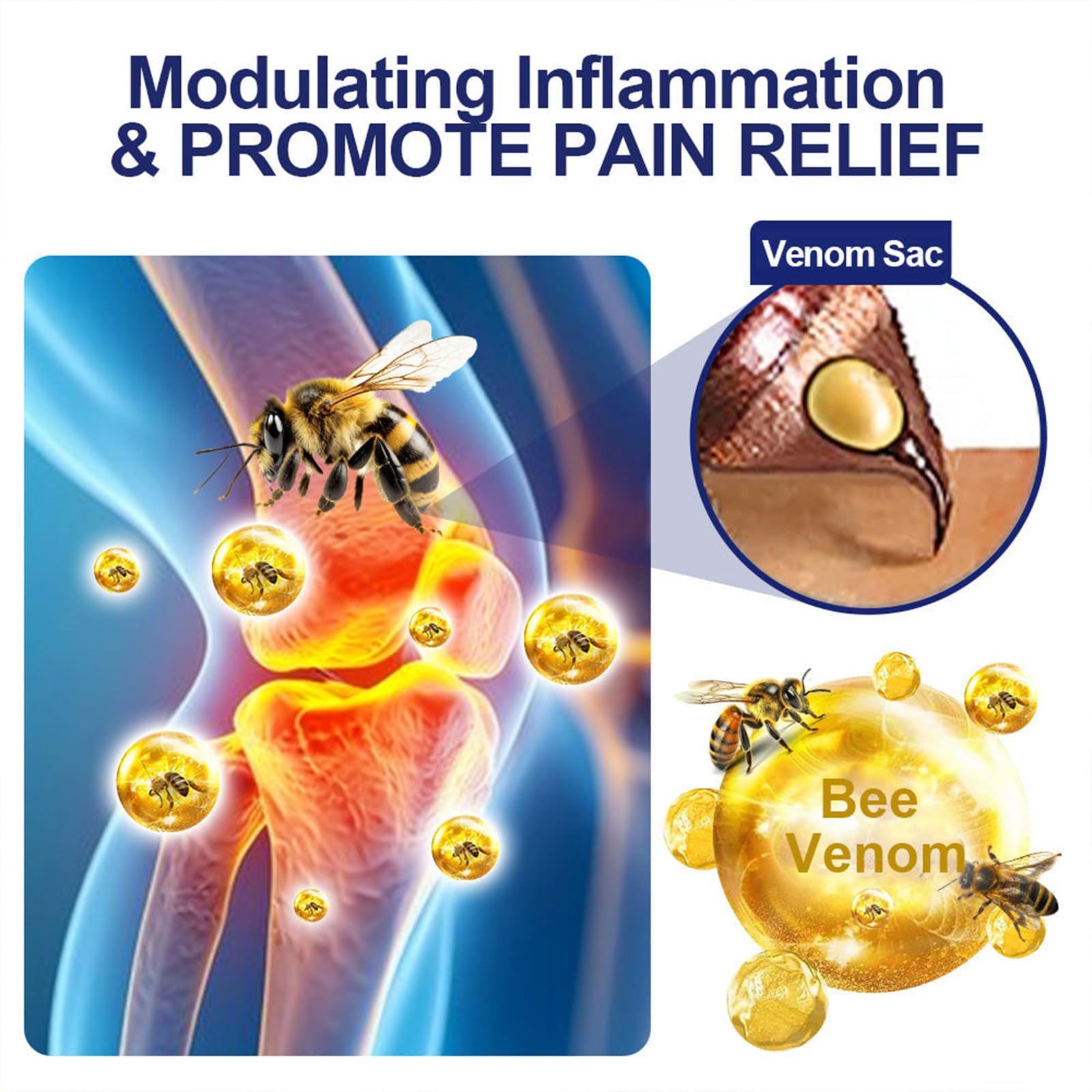 Professional Botulinum Toxin & Bee Venom Pain Relief Cream - Natural Joint & Bone Therapy Gel for Back, Neck, Hands & Knee Pain - Effective Muscle & Arthritis Relief - Ideal for Athletes, Office Workers & Seniors (1 Pack)