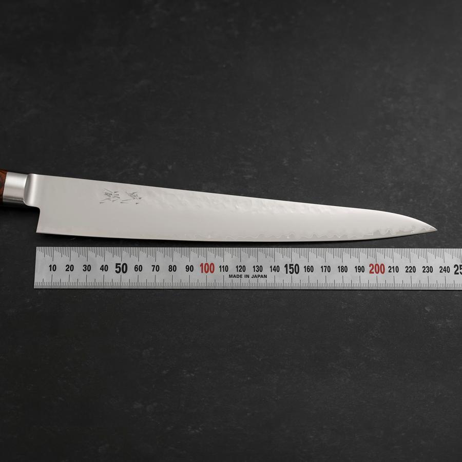 Premium Sujihiki Knife 240mm - VG-5 Stainless Steel with Tsuchime Finish & Western Handle - Perfect for Slicing Meat, Fish, and Sushi Preparation