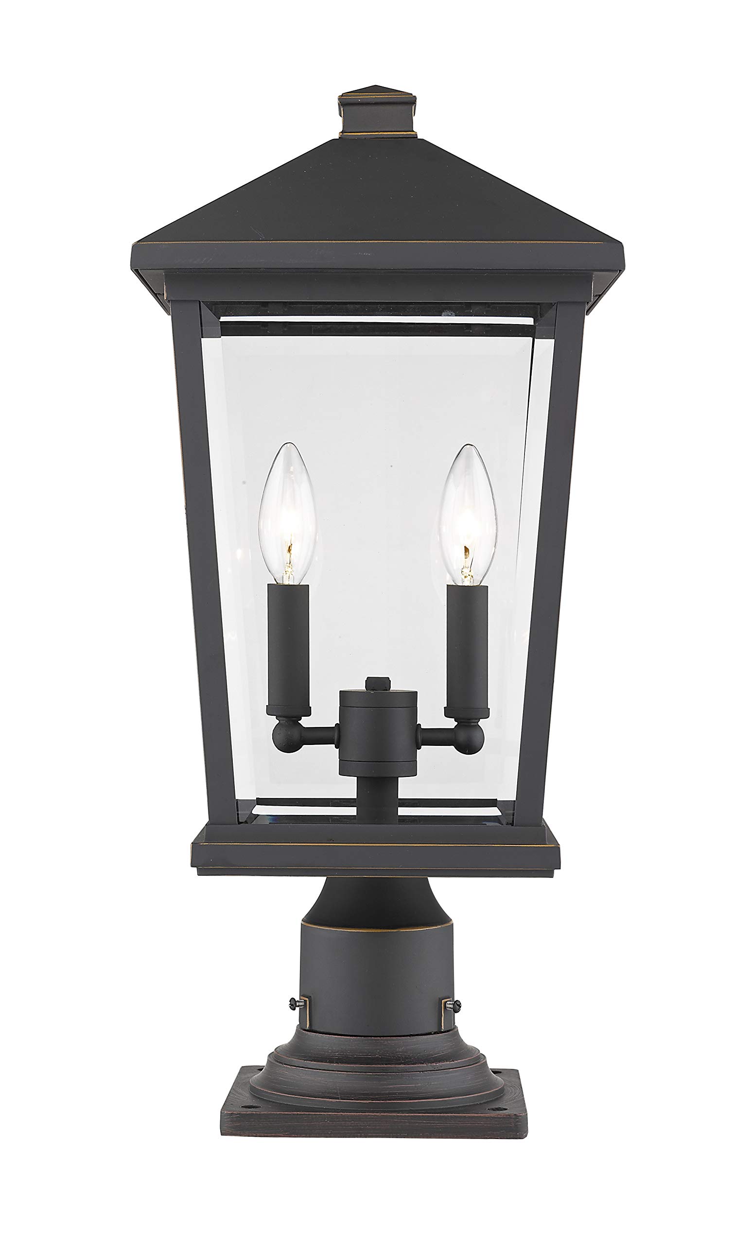 Beacon 2 Outdoor Wall Light Fixture - Oil Rubbed Bronze Finish - Pier Mounted Exterior Lighting for Patio, Garden & Dock Areas
