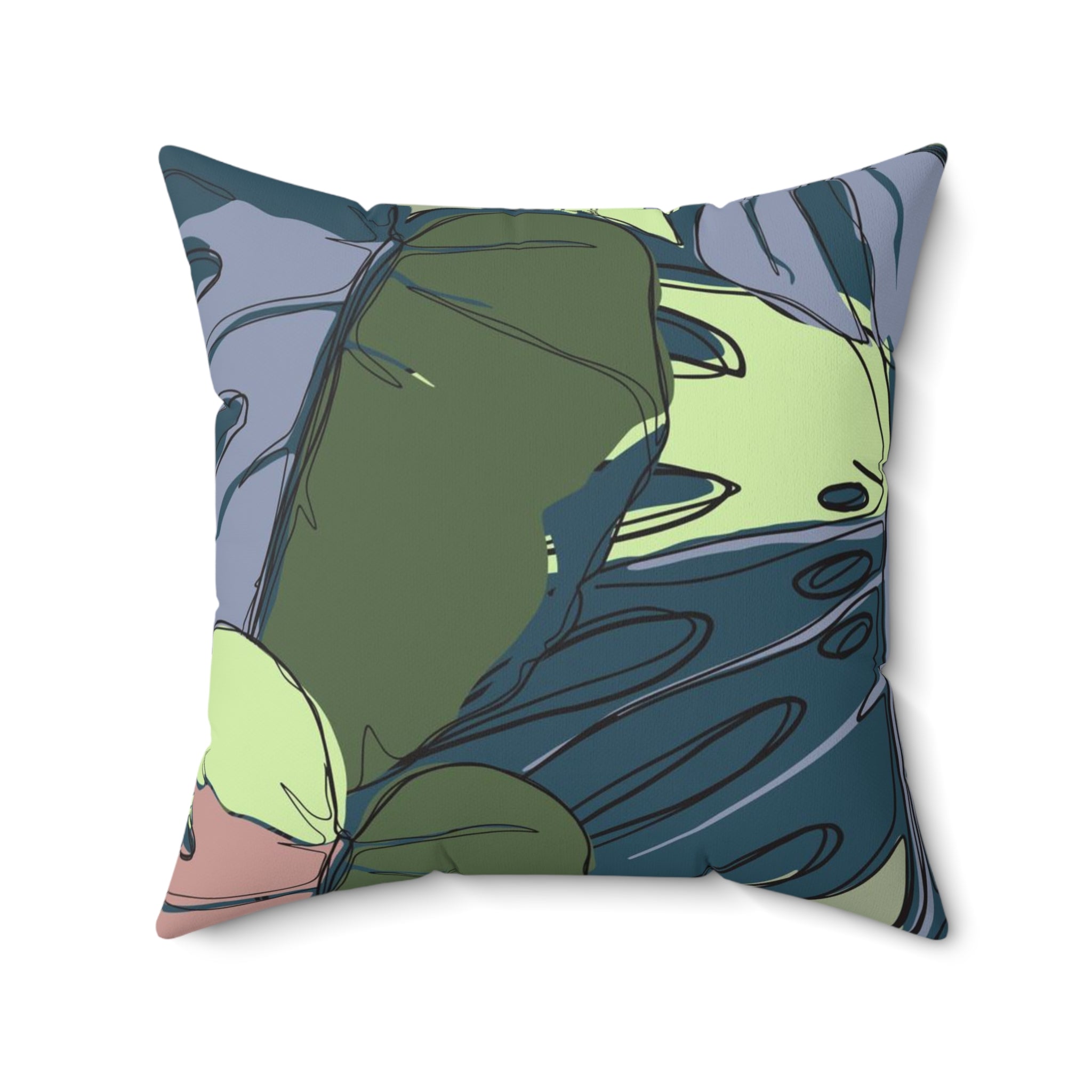 Monstera Leaf Throw Pillow - Tropical Home Decor Cushion Cover for Living Room, Bedroom & Porch | Soft Decorative Pillow for Boho, Farmhouse & Modern Interior Design