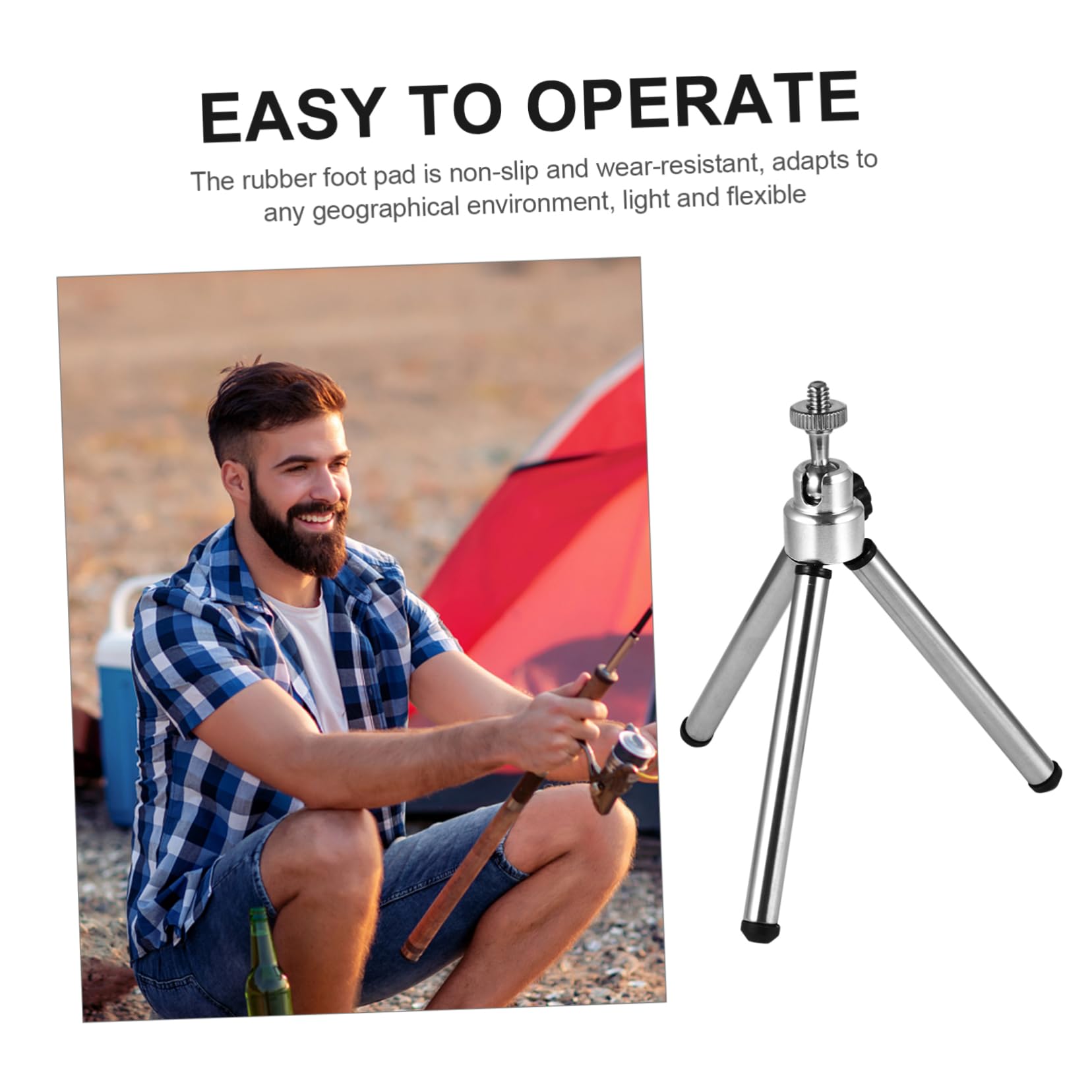 Jojofuny Fishing Light Tripod Stand - 360° Rotatable with Standard Screw & Retractable Design for Night Fishing, Camping, and Outdoor Adventures