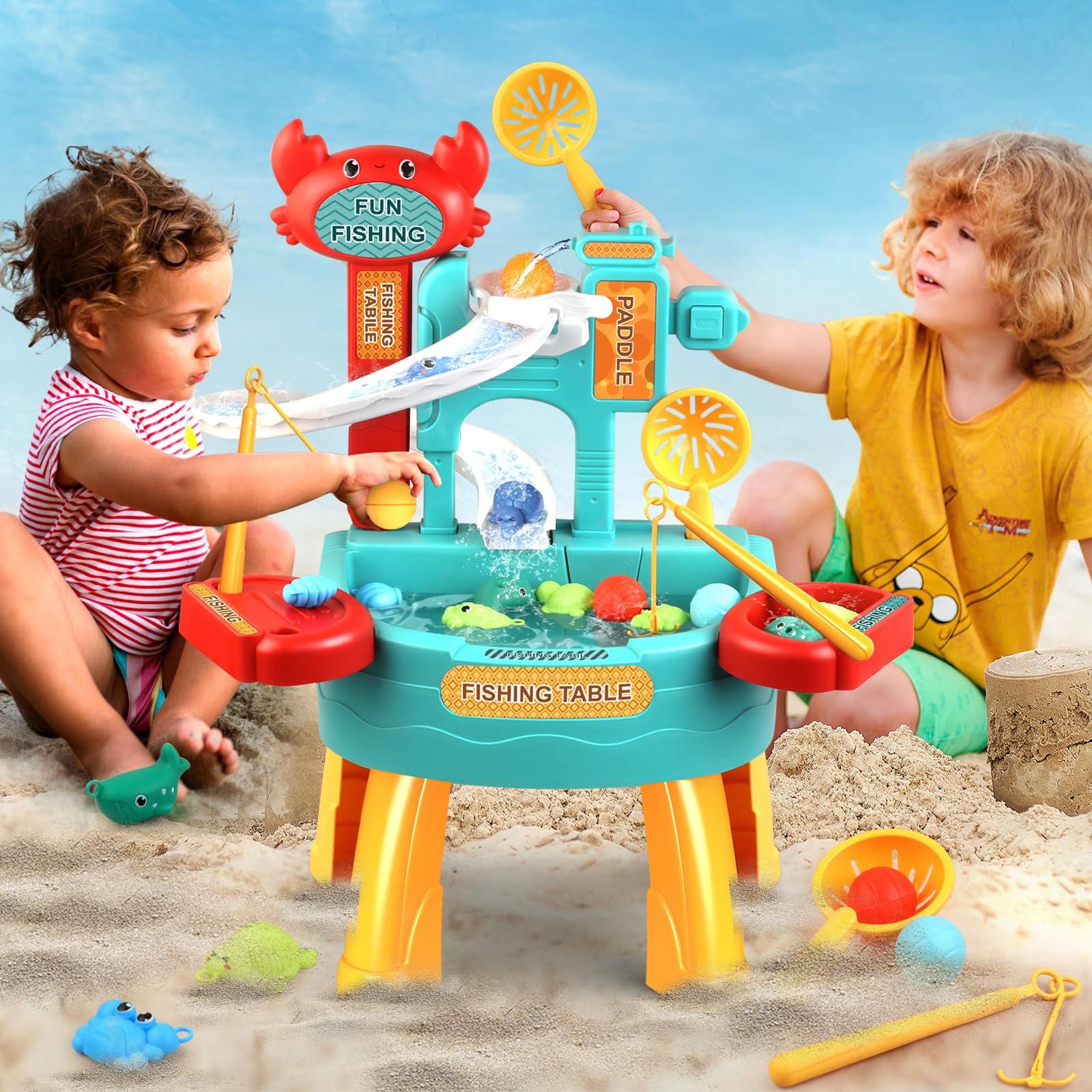**Automatic Water Play Table for Toddlers - Interactive Water Table with Floating Toys & Fishing Game, Outdoor/Indoor Kids Activity Center, Perfect Birthday Gift for Boys & Girls (Ideal for Backyard, Poolside, or Bath Time Fun)**