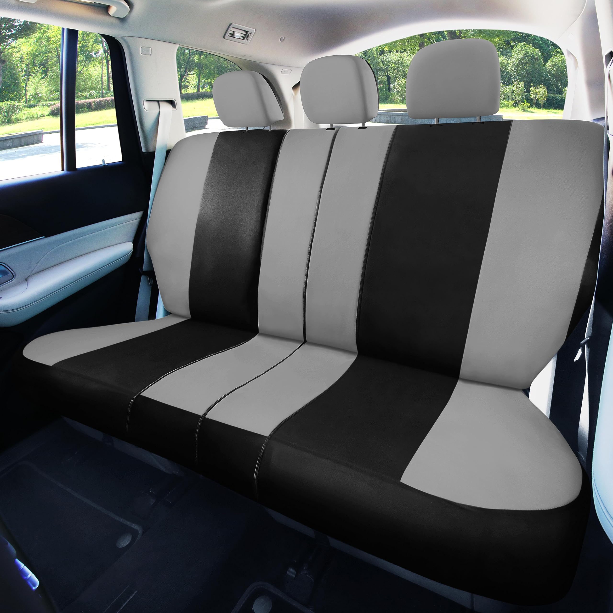 TLH Automotive Seat Covers - Lightweight Breathable Flat Cloth Full Set Car Seat Protectors (Gray) | Airbag Compatible & Split Rear Design | Universal Fit for Cars, Trucks & SUVs | Perfect for Road Trips, Daily Commutes & Family Travel