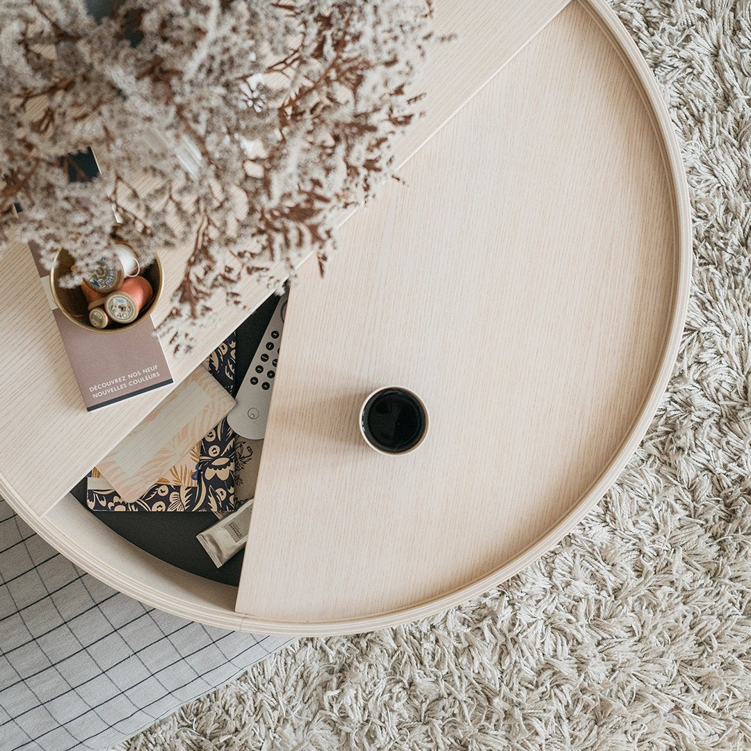 Modern Arc Coffee Table - Mid-Century Style Wooden Living Room Furniture for Home Decor | Perfect for Small Spaces, Apartments & Lounge Areas
