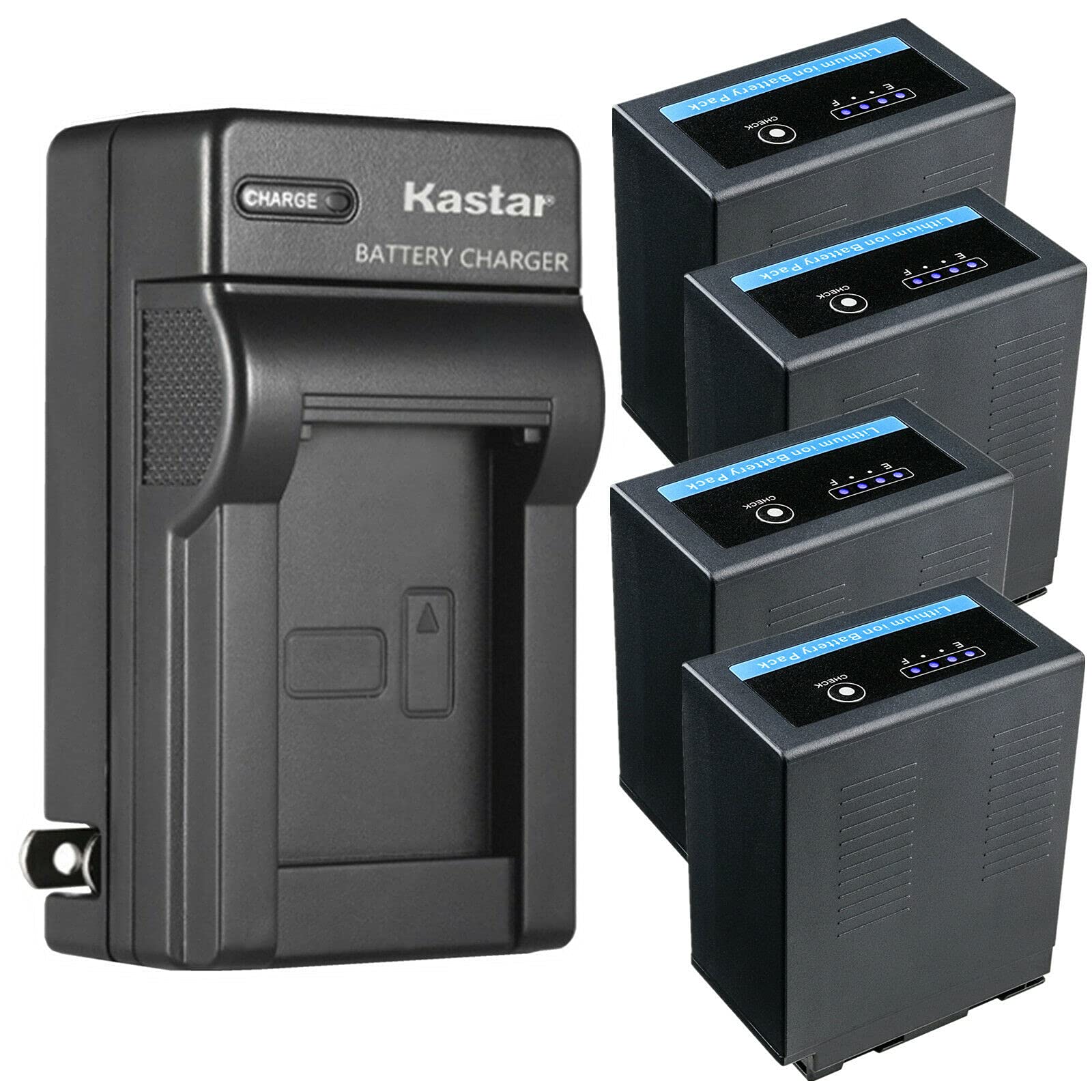 Kastar 4-Pack Replacement Battery & AC Wall Charger for Panasonic AG-DVC80/DVC180/DVX100 Series Camcorders - Perfect for Travel, Events & Professional Videography