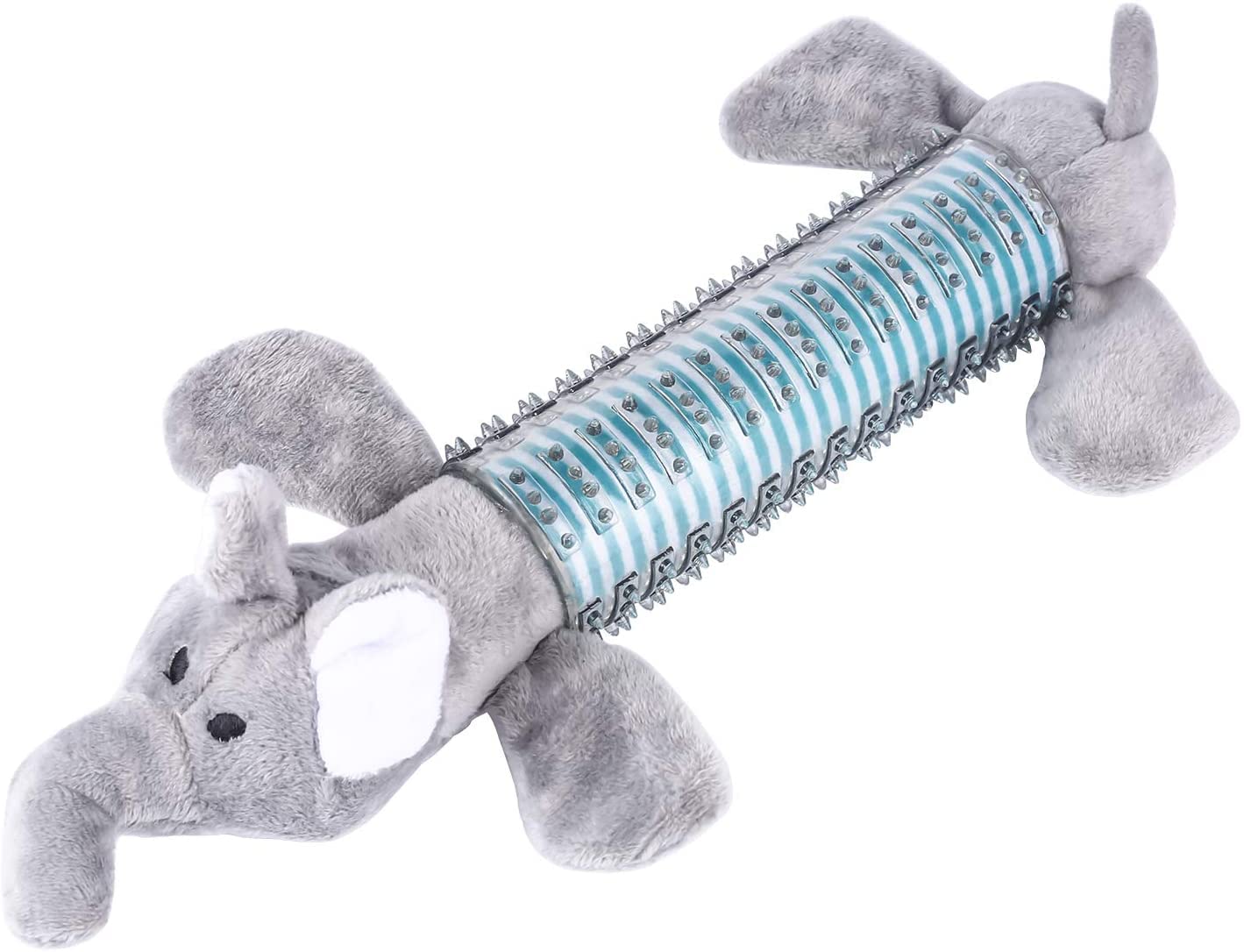 **3 Pack Plush Squeaky Dog Chew Toys – Indestructible & Durable Dental Chew Toys for Small & Medium Dogs – Natural Material Puppy Toothbrush Toys (Gray) – Perfect for Teething, Playtime & Dental Care**