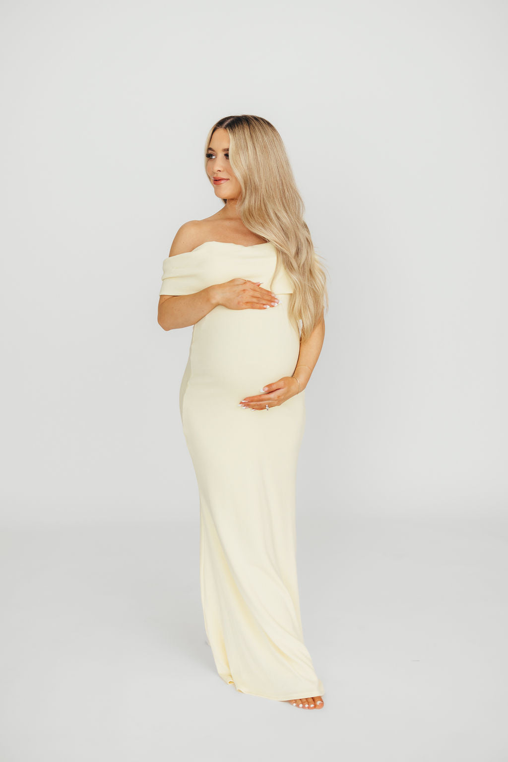 Monroe Maxi Dress in Butter Yellow - Bump Friendly Maternity Dress for Women | Flowy Summer Dress for Pregnancy, Beach, Vacation & Special Occasions