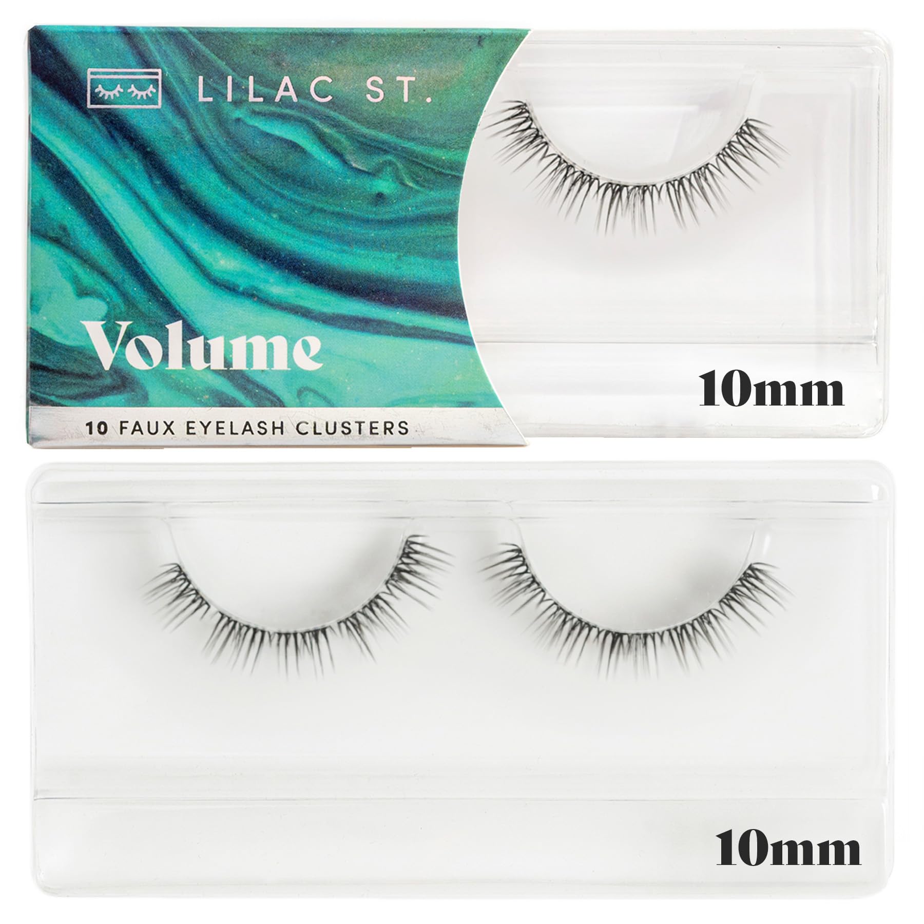 Lilac St - Volume Dramatic Faux Eyelash Clusters (10mm) - Dense & Distinctive Look - DIY Lash Extension Wisps - Lightweight & Lifelike - Lasts 10 Days - Korean Silk - Cruelty Free, Vegan - 10 Lashes | Perfect for Parties, Weddings & Special Occasions