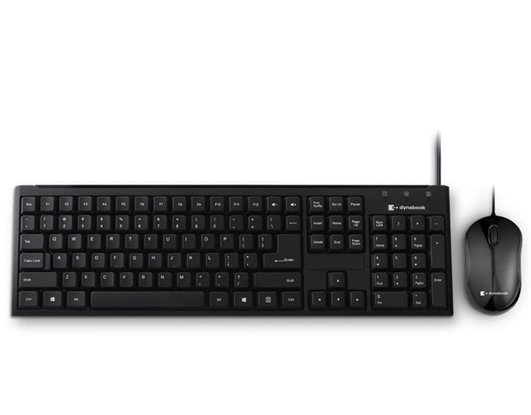 Dynabook KU40M USB Wired Keyboard and Mouse Combo Set - Ergonomic Design for Office, Home & Gaming | Plug & Play for PC, Laptop, Desktop Computers