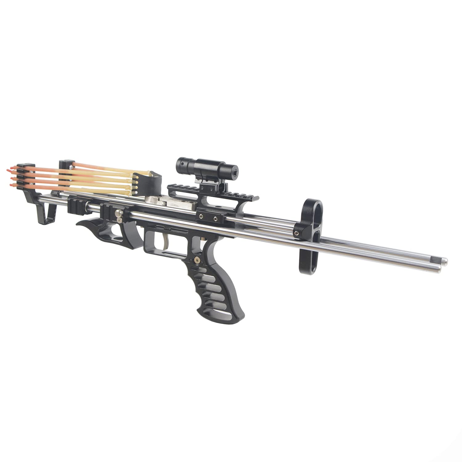 MX1802 Mechanical Catapult Rifle Slingshot Gun with Bands - High Power Hunting Bow for Adults | Outdoor Survival, Camping & Target Practice Accessories