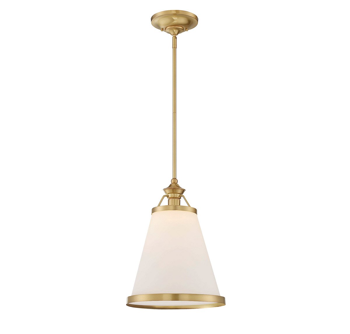 13 Inch 1-Light Pendant with Warm Brass Finish - 100W Incandescent Bulb Included - Perfect for Kitchen Island, Dining Room, or Entryway Lighting