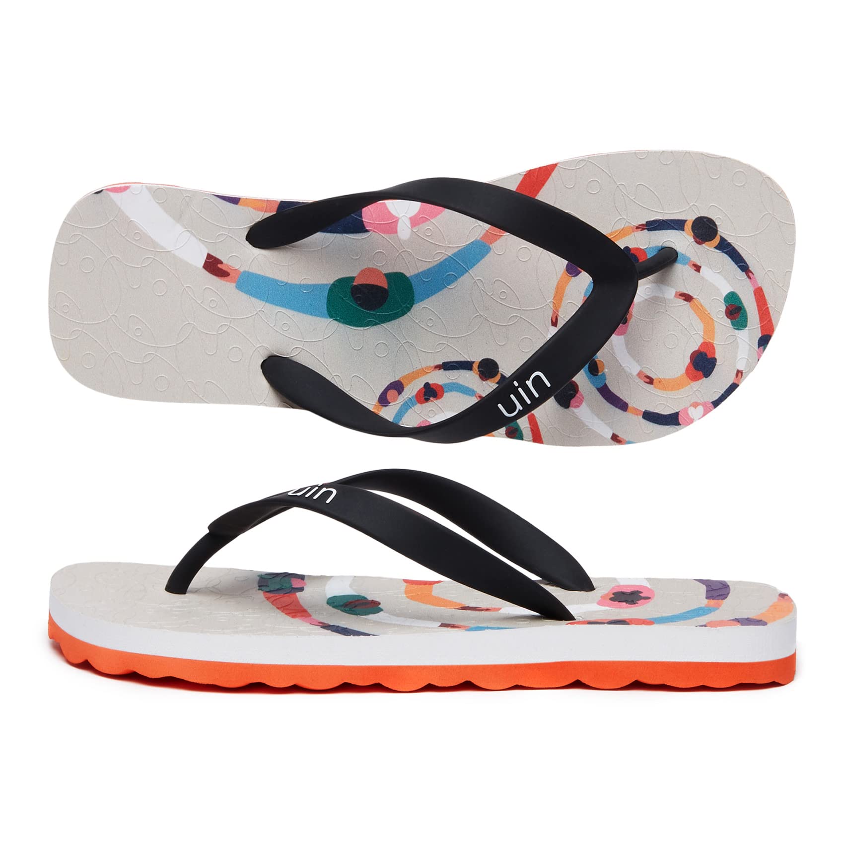 UIN Women's Flip Flops - Comfortable Non-Slip Thong Sandals for Beach, Summer & Travel | Hand-Painted Art Design | Casual Slippers for Walking, Poolside & Vacation