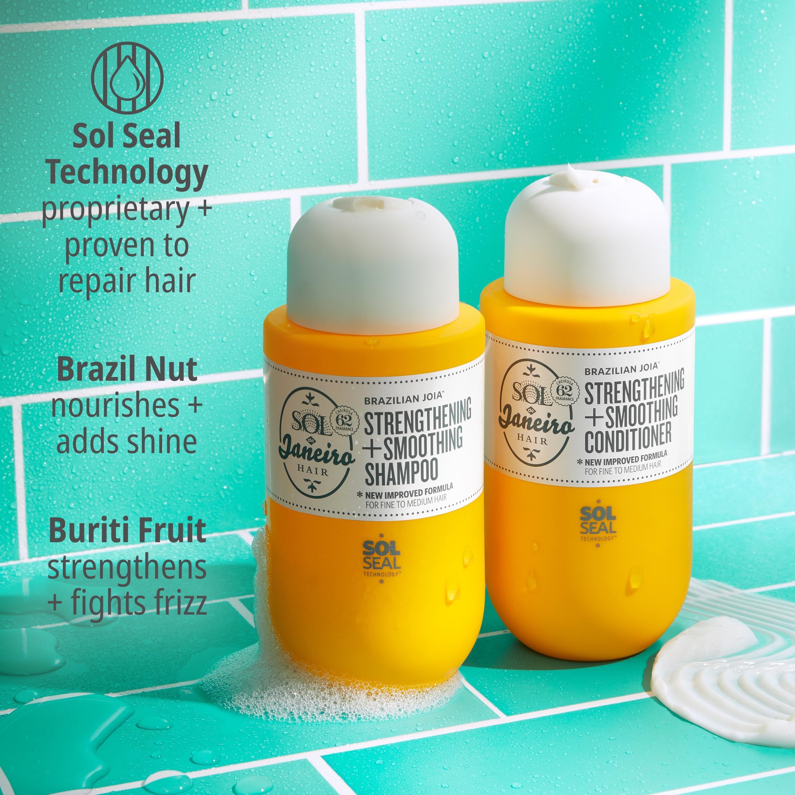 SOL DE JANEIRO Brazilian Joia Damage Repairing Shampoo & Conditioner Set - Sulfate-Free Hair Care for Dry, Damaged Hair - Perfect for Salon-Quality Treatment at Home