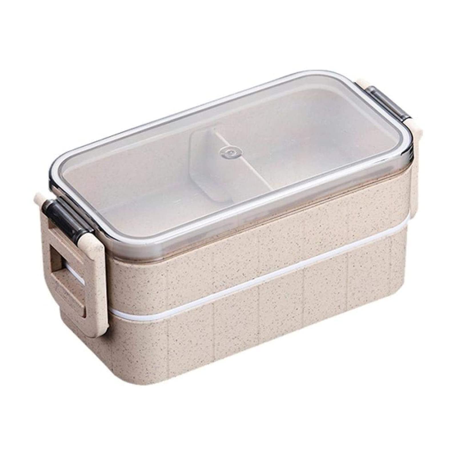 LKJGHG Japanese Bento Box - 2-in-1 Compartment Wheat Straw Lunch Container | Leakproof & Eco-Friendly Meal Prep Box for Kids & Adults | Perfect for School, Office & Picnic Lunch Storage