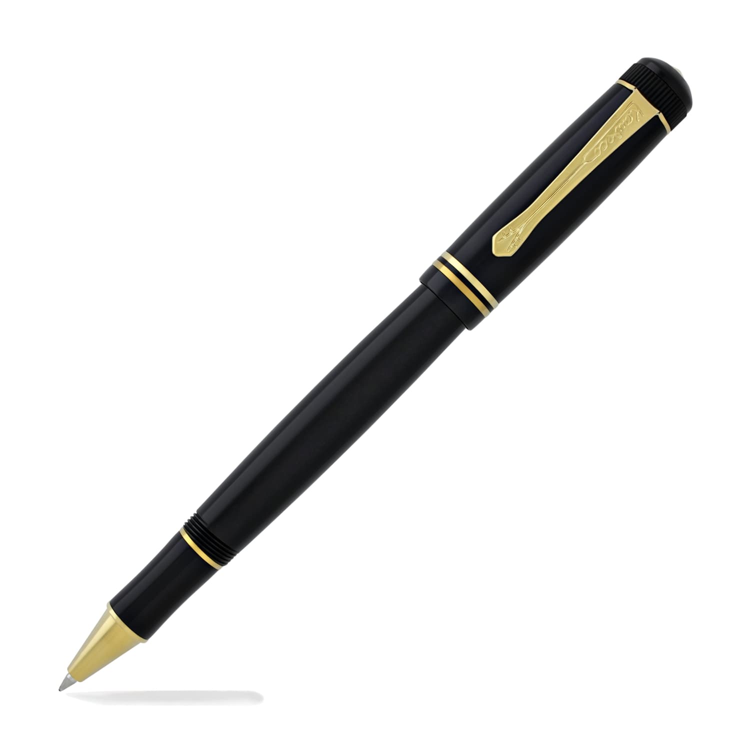 Kaweco Dia2 Rollerball Pen - Premium Black Fountain Pen with Gold Trim for Writing, Journaling & Office Use