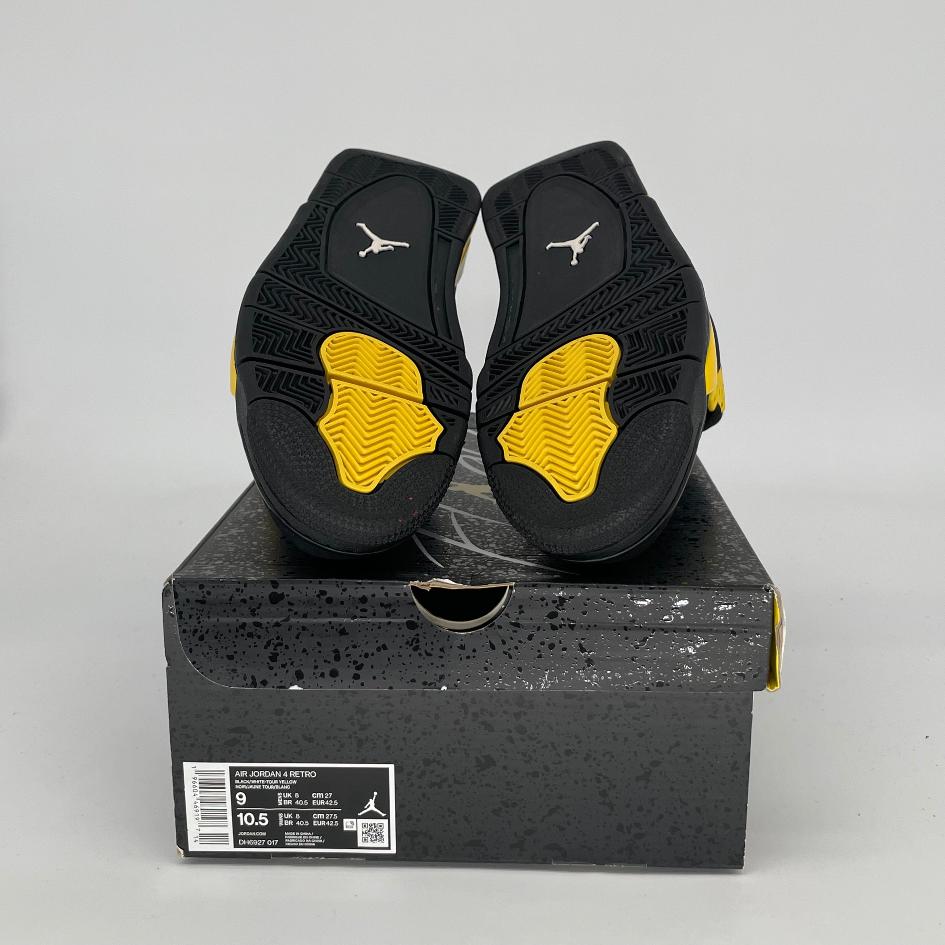 AIR JORDAN 4 THUNDER Retro Sneakers - Men's Size 9/Women's Size 10.5 - Style Code DH6927-017 - Perfect for Basketball, Streetwear & Sneaker Collection