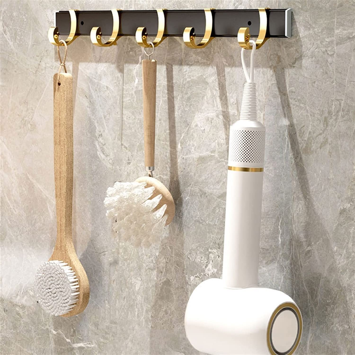 Wooden Wall Mounted Coat Hooks with Shelf - 5 Hooks for Entryway, Bathroom, Living Room & Bedroom - Space Saving Clothes & Accessories Organizer for Coats, Hats, Bags & Towels