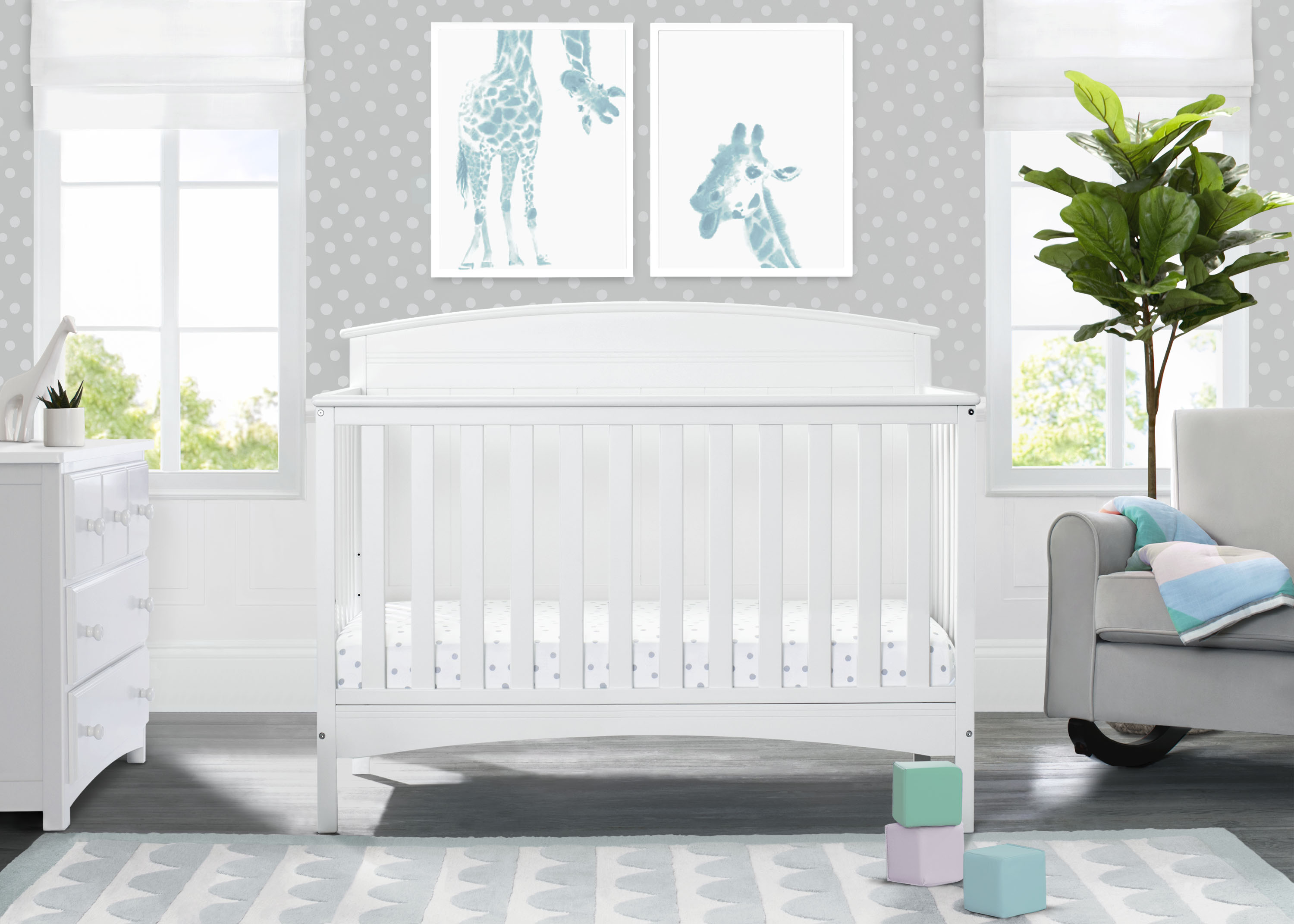 Archer Deluxe 6-in-1 Convertible Baby Crib - Toddler Bed, Daybed & Full-Size Bed - Safe Nursery Furniture for Newborns & Kids - Perfect for Bedrooms, Daycare & Guest Rooms