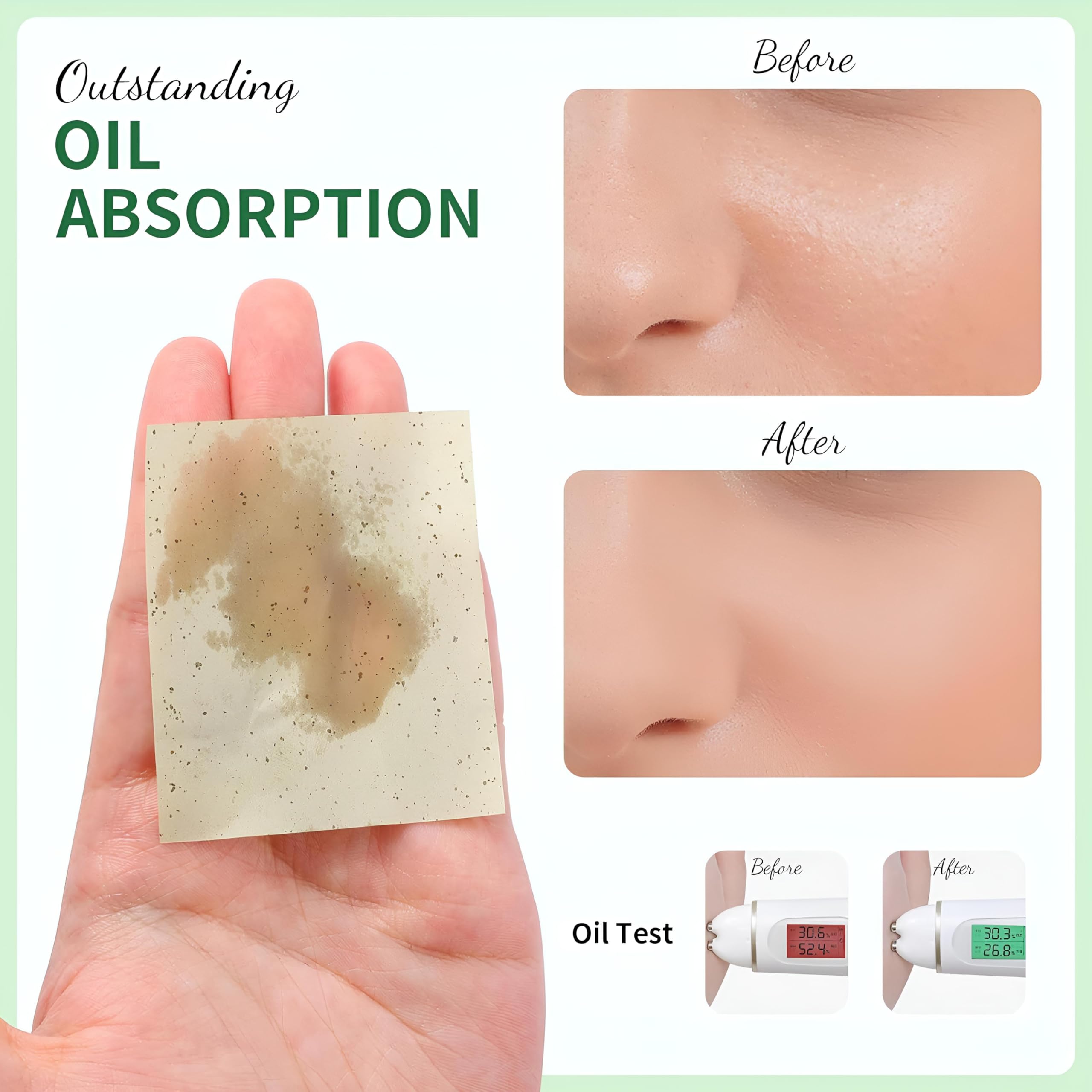 100 Sheets Oil Absorbing Blotting Paper for Face - Matte Finish Makeup Blotting Sheets, Oil Control & Shine Removal for Oily Skin - Perfect for On-the-Go Touch Ups, Gym, Travel & Daily Use