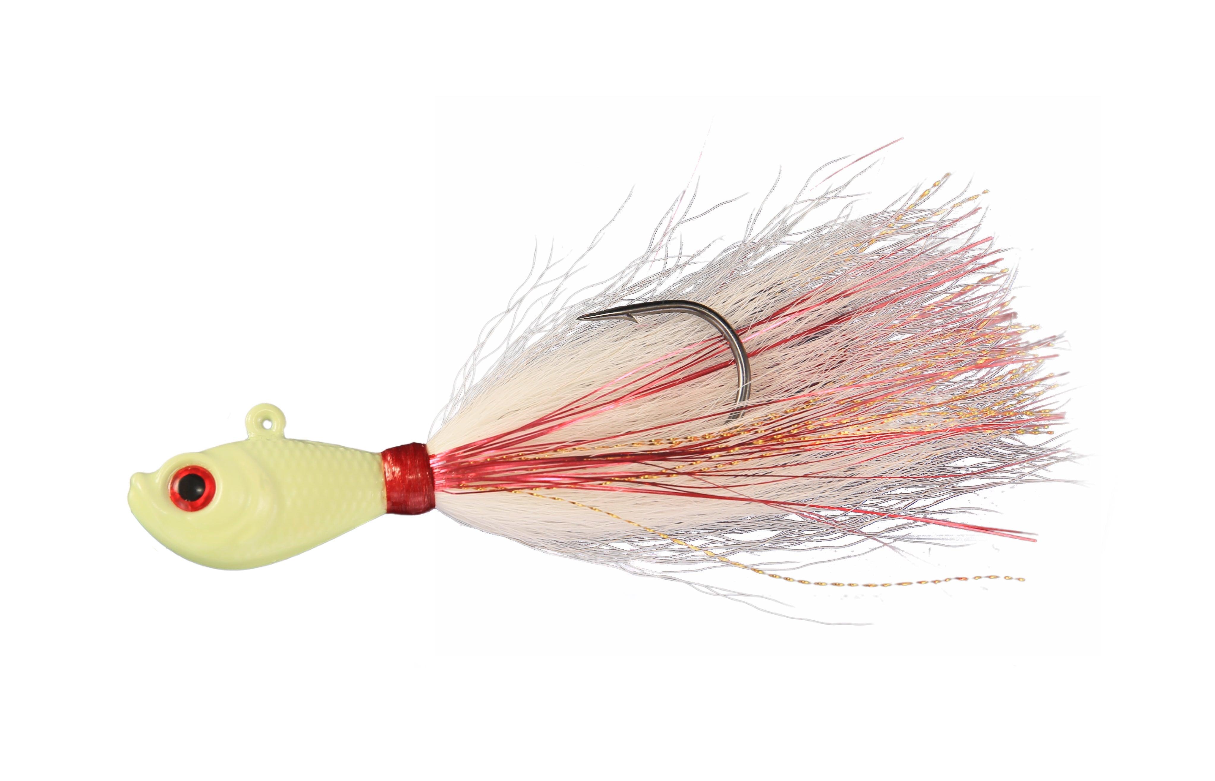 Premium Bucktail V2 Jigs for Saltwater Fishing - High Performance Jigging Lures for Striped Bass, Fluke & Bluefish - Ideal for Offshore & Inshore Angling