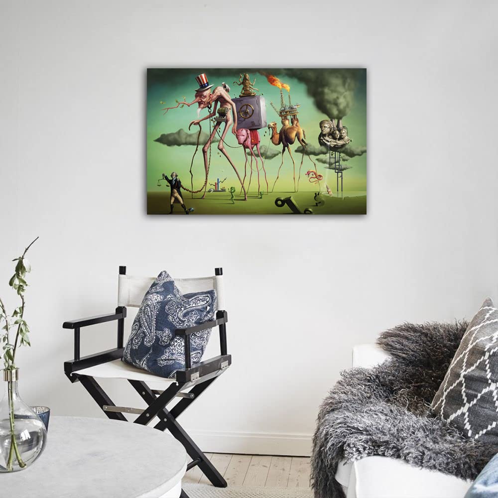 Salvador Dali Surrealism Art Poster - The Persistence of Memory Canvas Wall Art Decor (12x18 inch, 30x45cm Unframed) for Living Room, Bedroom & Office