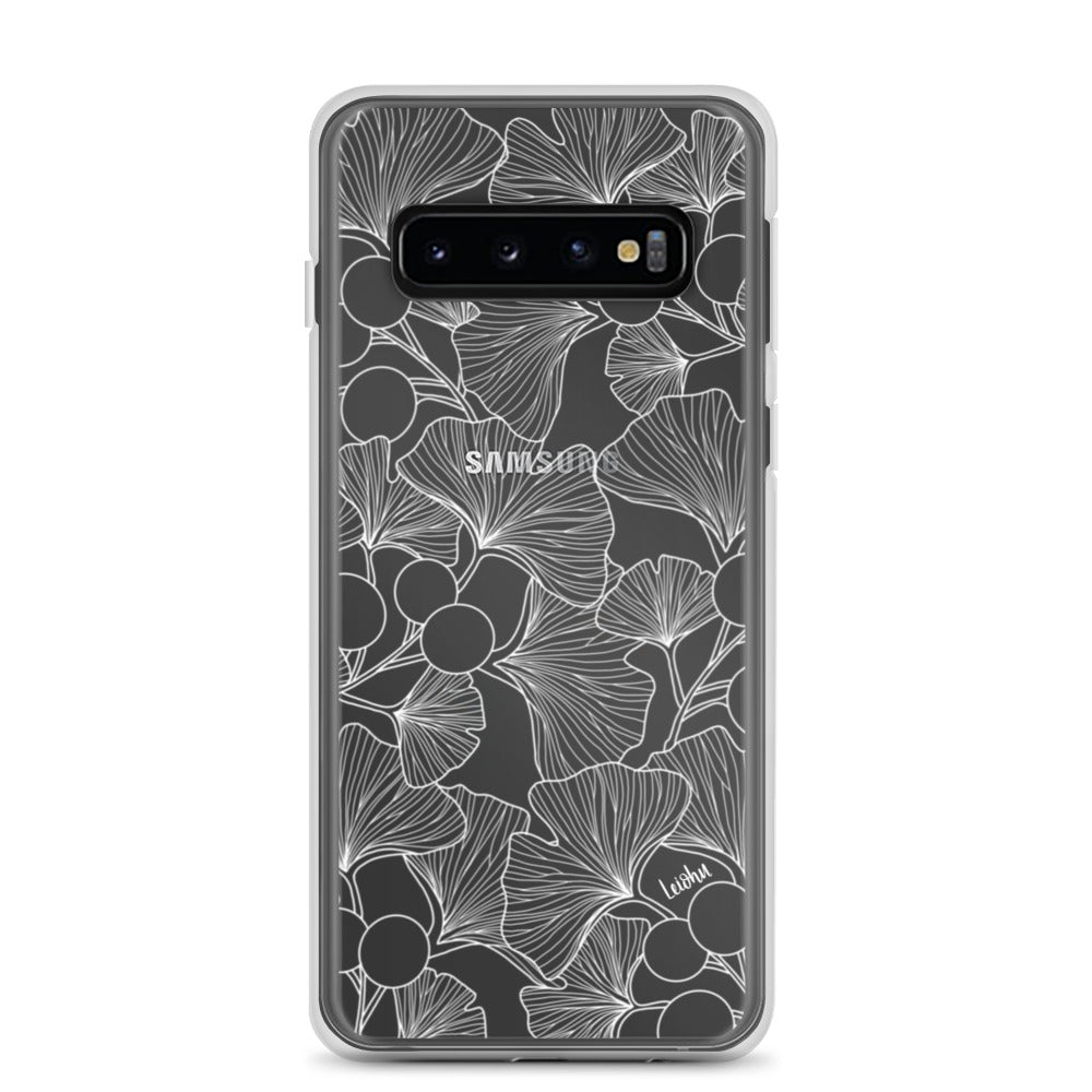 Premium Gingko Clear Case for Samsung Galaxy - Slim Protective Phone Cover for Everyday Use, Travel & Work