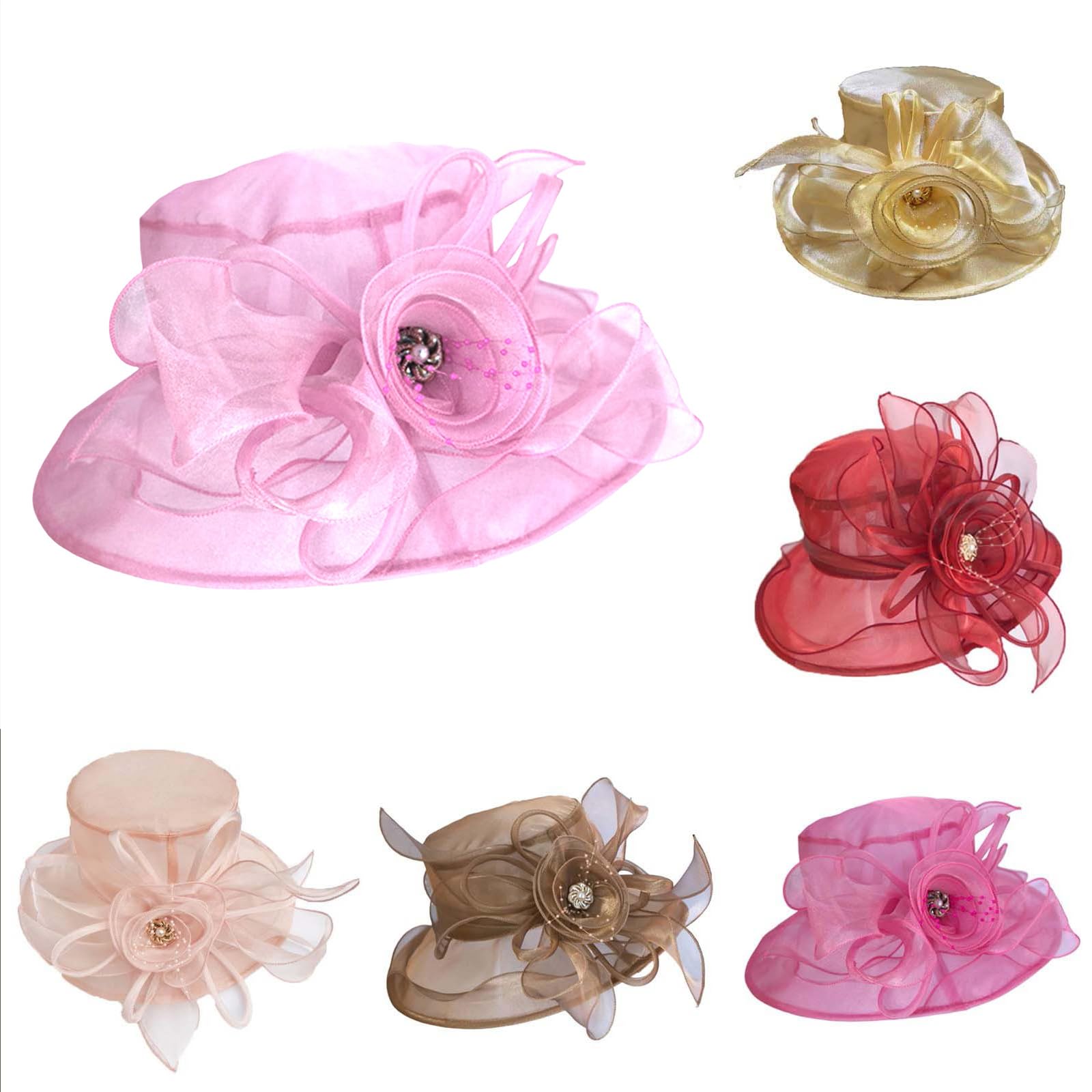 Elegant Women's Church Hats 2025 - Derby, Wedding & Tea Party Floral Sun Hats for Kentucky Dress Occasions | Perfect for Sunday Service, Garden Parties & Special Events