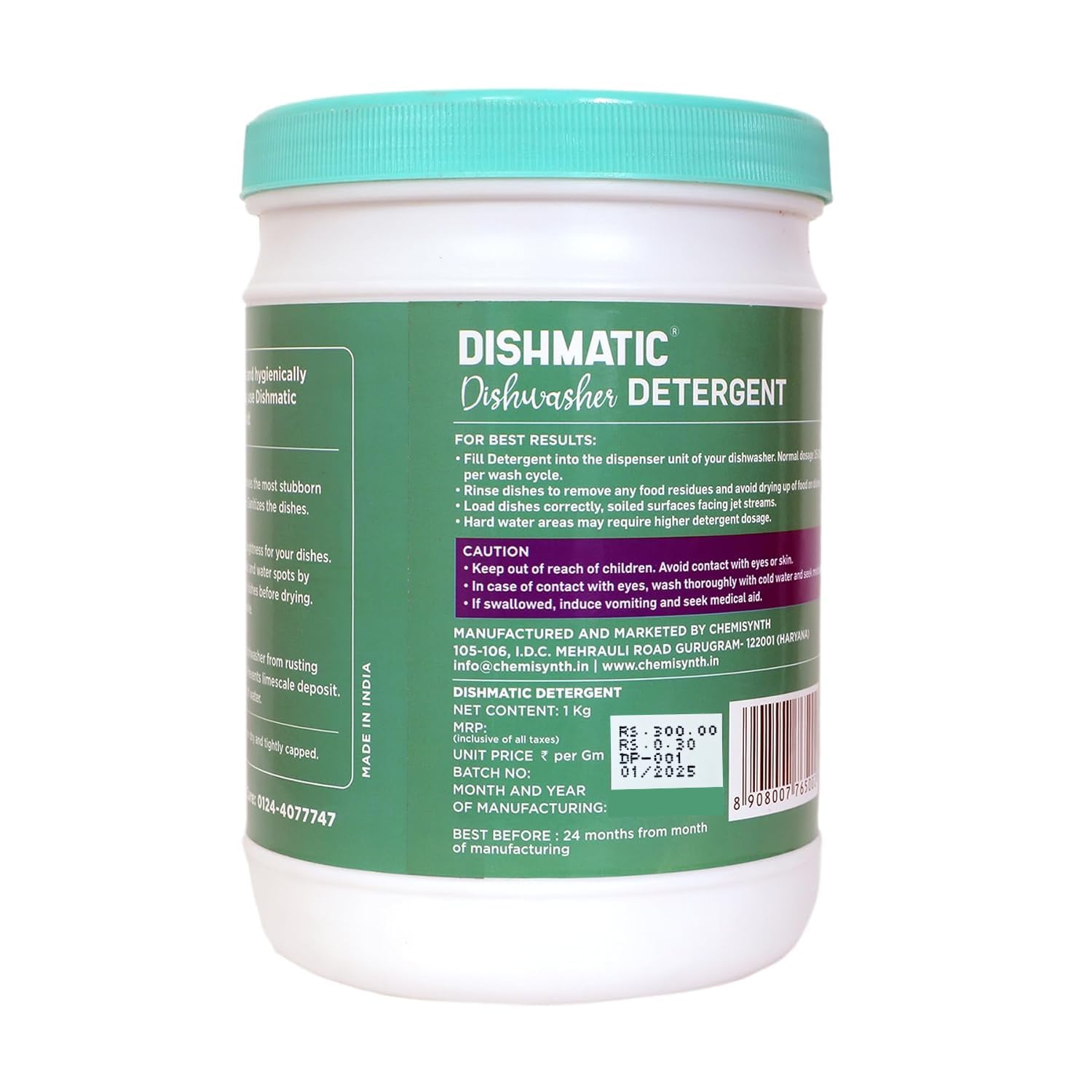 DISHMATIC Dishwasher Detergent Powder (1 kg) - Powerful Automatic Cleaner for Spot-Free & Sparkling Dishes | Compatible with All Dishwasher Machines | Ideal for Daily Use, Parties & Large Families