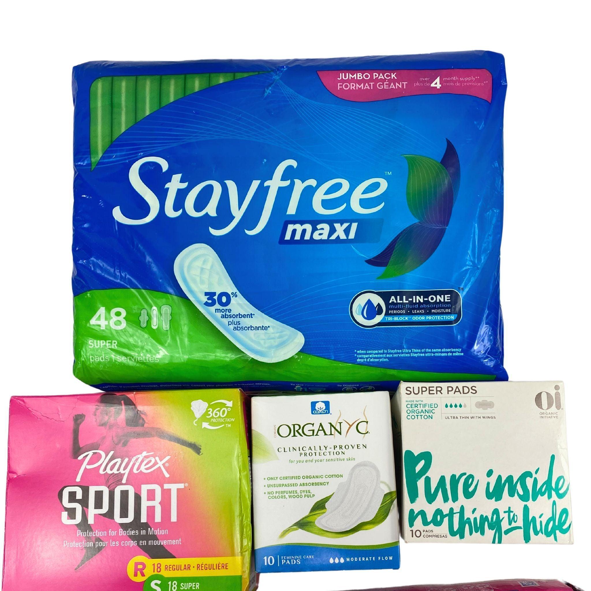 Organic Feminine Care Assorted Mix - 44 Pcs Tampons & Pads Set | Hypoallergenic Cotton Menstrual Products for Women | Perfect for Travel, Gym & Daily Protection