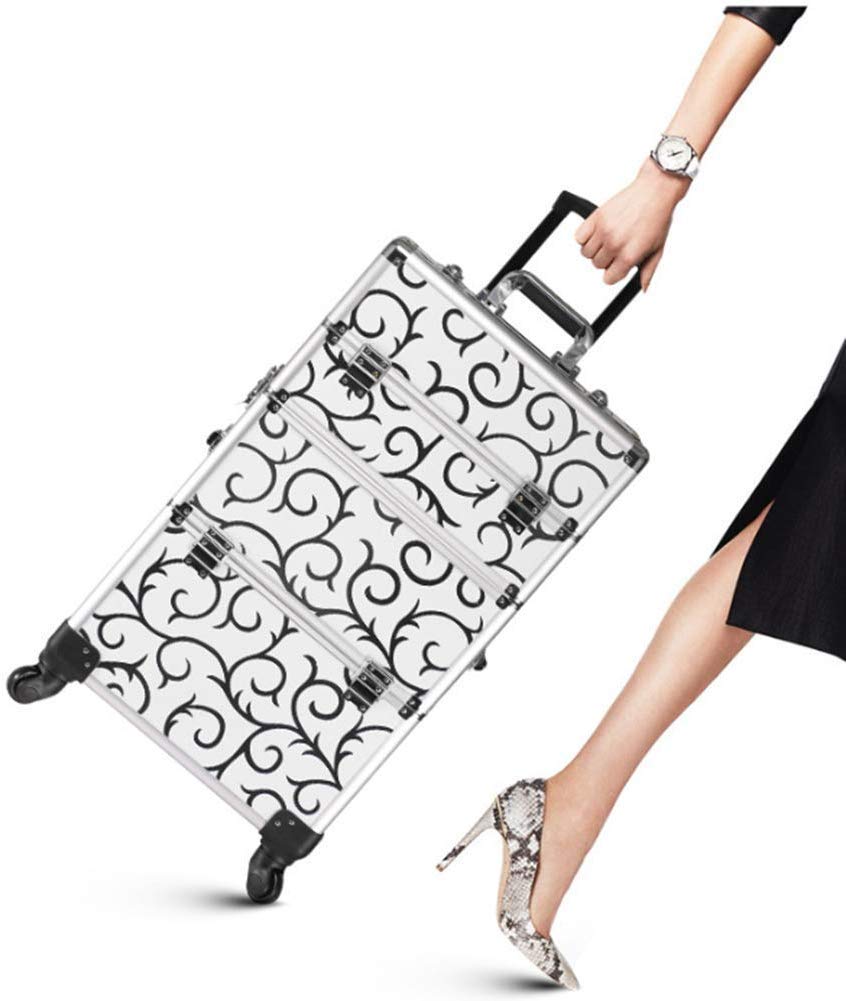 BYCDD Professional Rolling Makeup Train Case - Large Cosmetic Storage Organizer with Wheels, Artist Beauty Trolley for Salon, Travel & Home Organization - Perfect for Makeup Artists, Hairstylists & Cosmetics Lovers