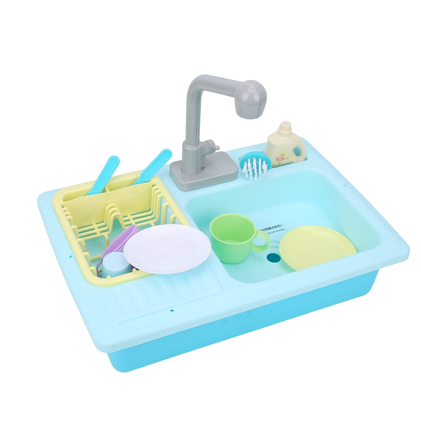 **GLOGLOW Kids Pretend Play Kitchen Sink Toy - Electric Dishwasher Simulation, Interactive Role Play Toy for Toddlers & Children - Perfect for Birthday Gifts & Imaginative Play (Blue)**    *(Ideal for home playrooms, preschool learning, or as a fun gift for birthdays and holidays!)*