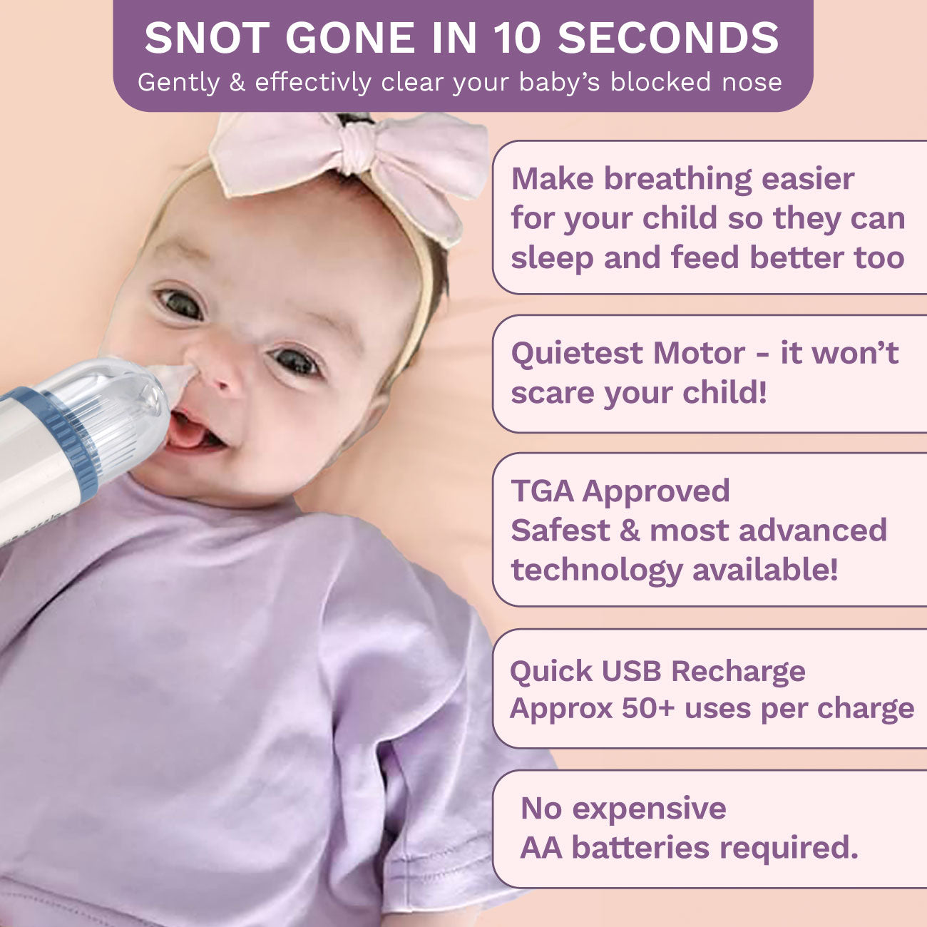 Aroma Snooze Essential Oil Diffuser with USB Charging & Nasal Aspirator - Includes 2 Soothing Essential Oils for Better Sleep, Congestion Relief - Perfect for Nursery, Bedroom, Travel & Home Aromatherapy