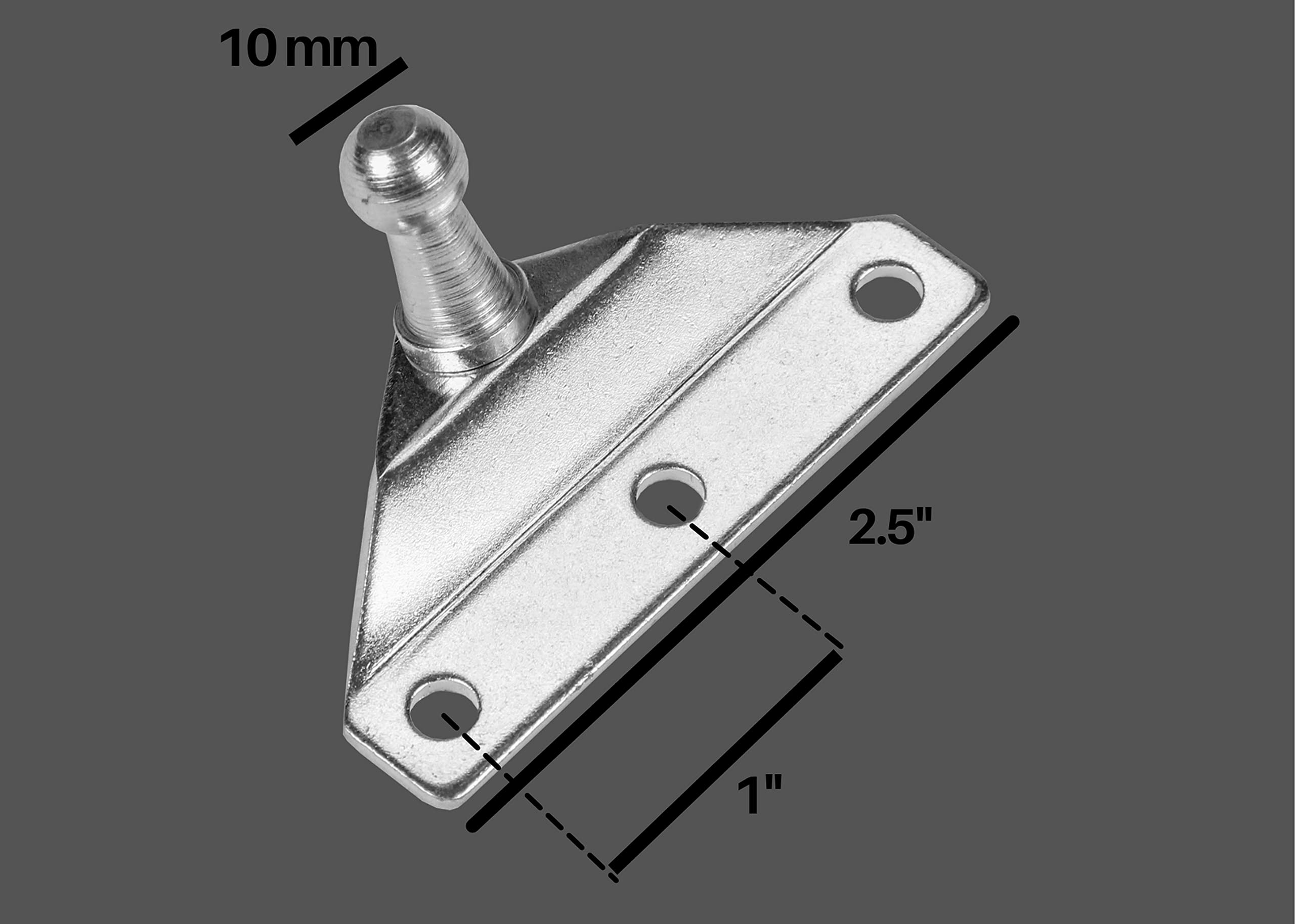 Red Hound Auto 2 Ball Stud Mounting Brackets 10mm - Heavy Duty Coated Steel Angled Base for RV Camper, Toolbox, Tonneau Covers & Cabinets - Compatible with Gas Prop Strut Spring Lift Systems - Perfect for Outdoor Storage & Vehicle Accessories Organization