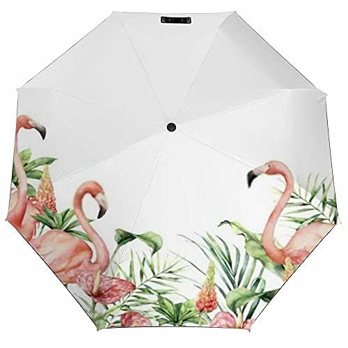Watercolor Tropical Pink Flamingos