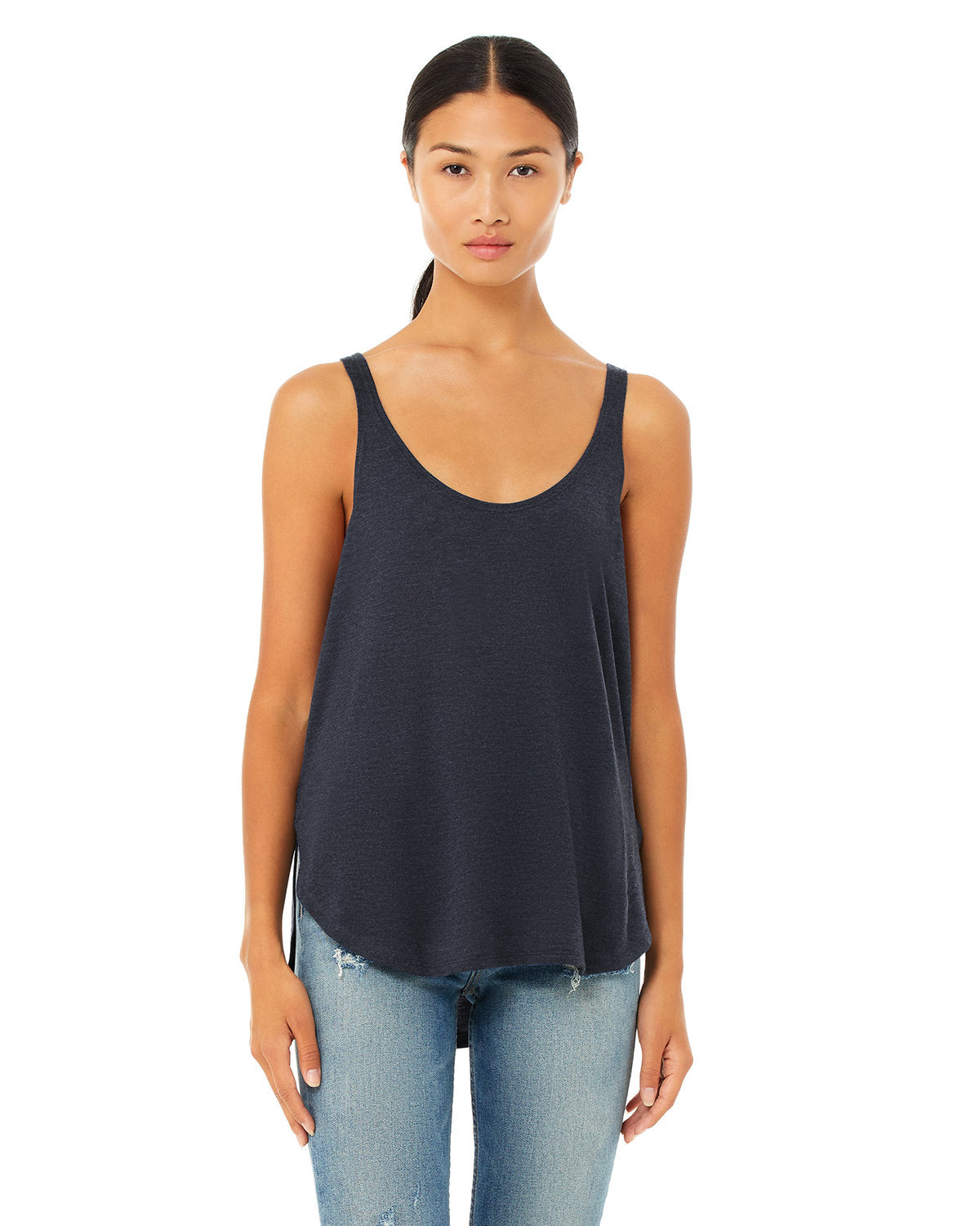 Bella + Canvas B8802 Women's Flowy Side Slit Tank Top - Soft Casual Tee for Summer, Yoga, and Layering Outfits