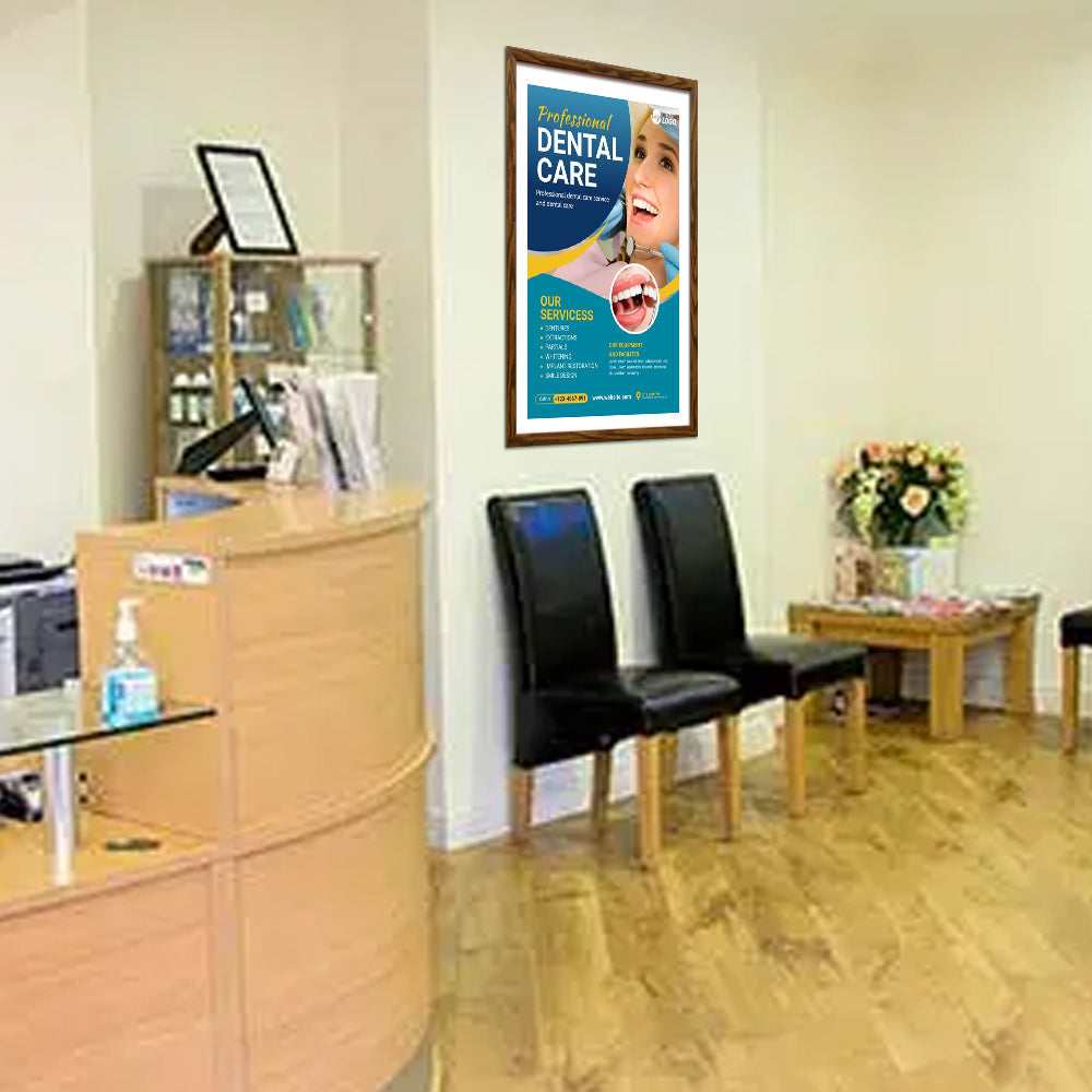 16x20 Designer Wood Snap Frames for Posters with 3 Wide Matboard - Perfect for Home Decor, Office Displays & Art Gallery Exhibitions