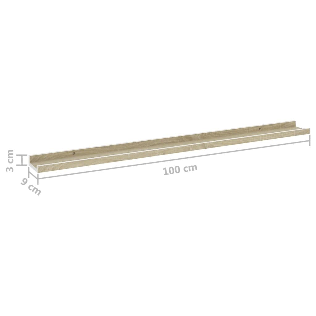 FAMIROSA 4-Pack Wall Shelves Set - White & Sonoma Oak Finish - 39.4
